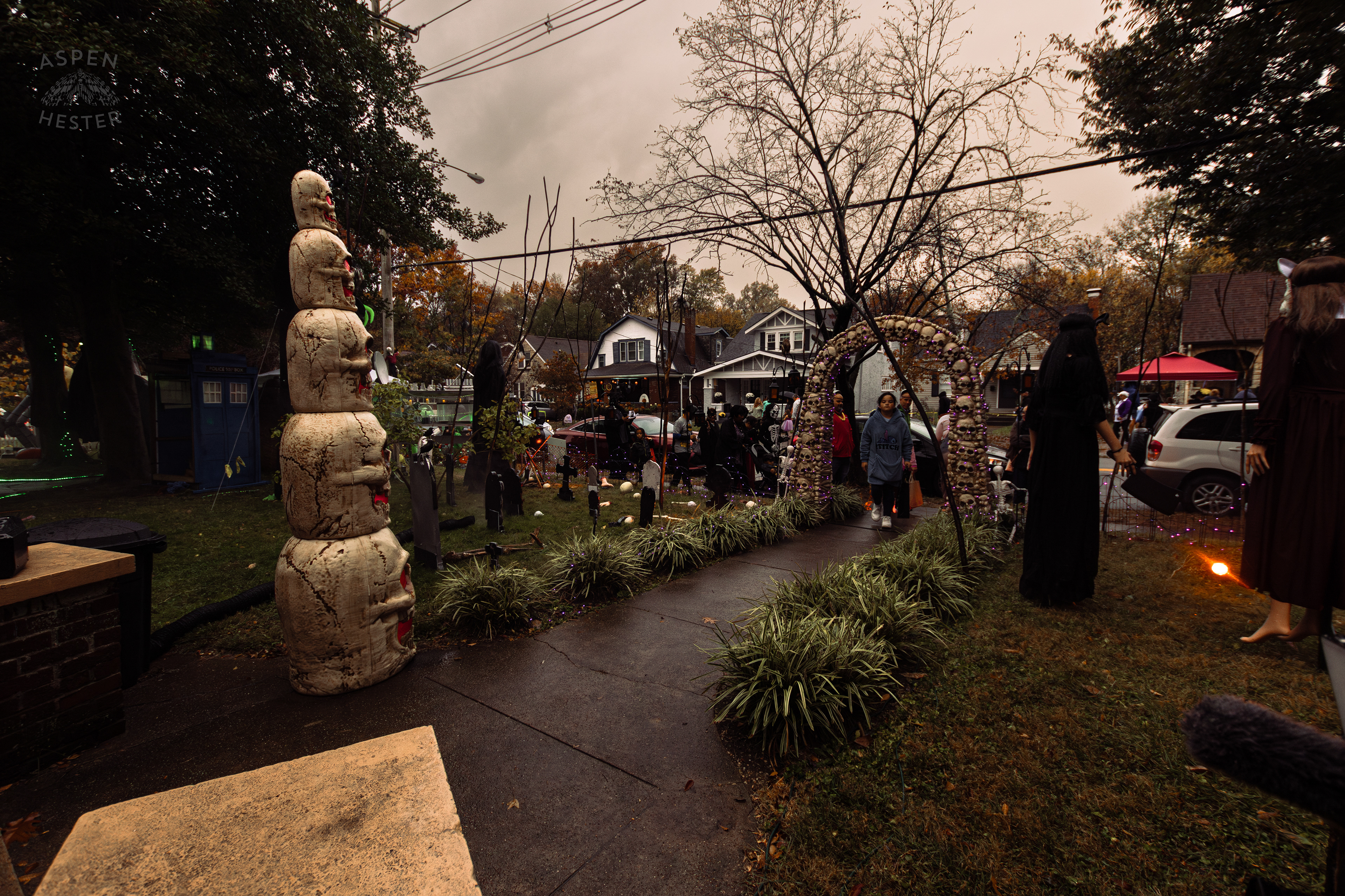 Elaborate and Extensive Decorations Along Hillcrest Avenue on Halloween Night. October 31st, 2024/Aspen Hester