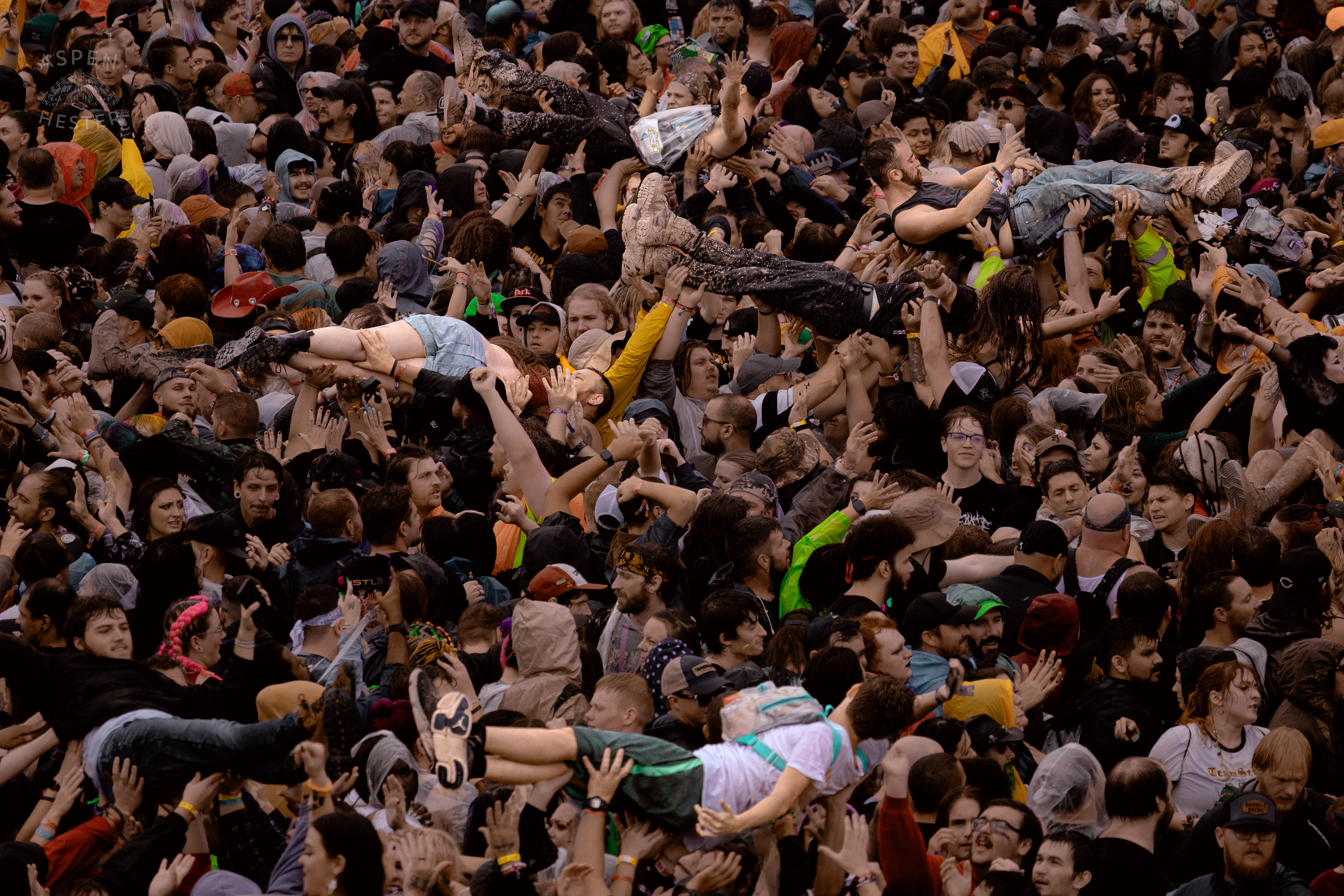 Crowd Surfers Durning Sleeping with Sirens Set at Louder than Life’s Saturday Shows. September 28th, 2024/Aspen Hester 