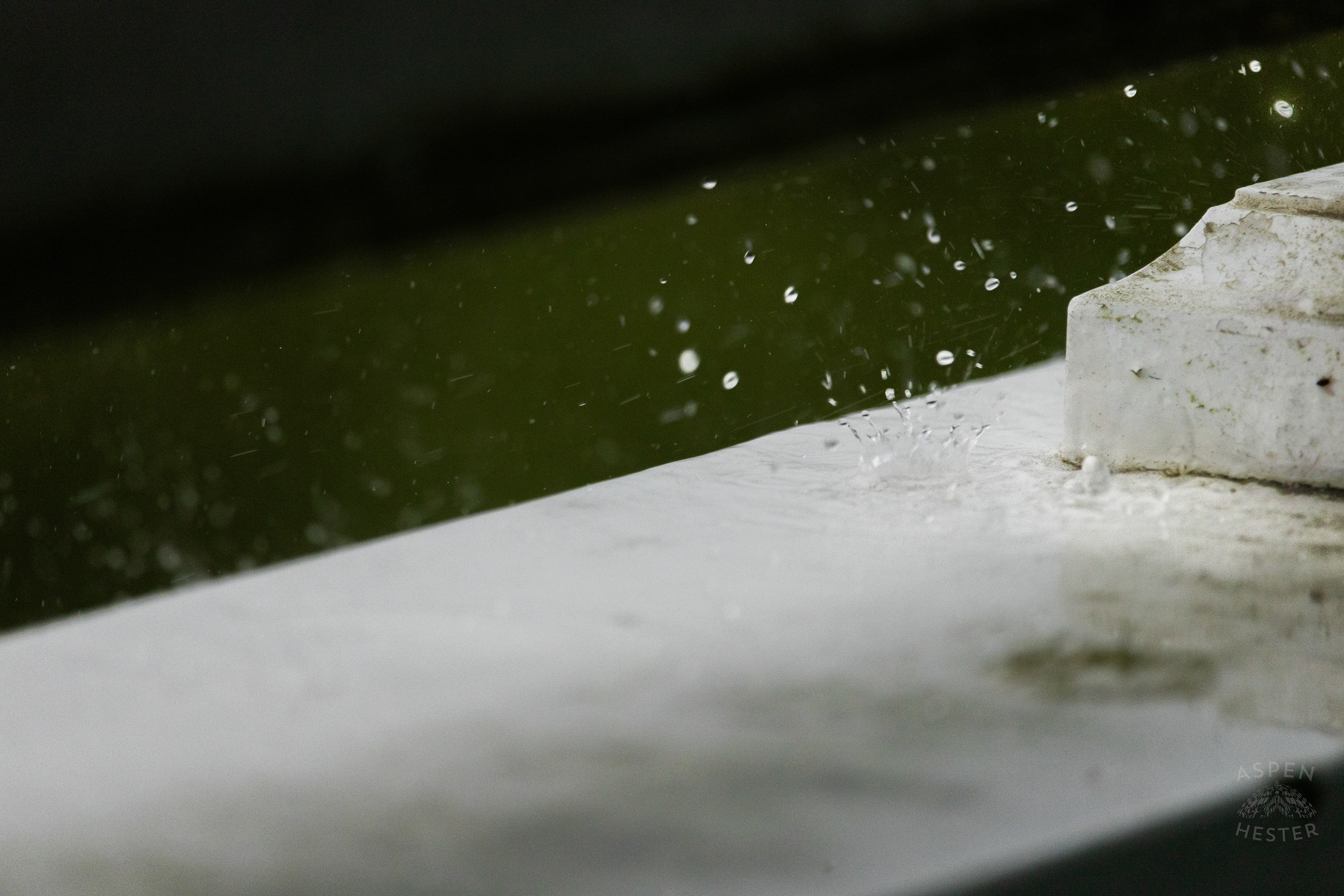 Raindrops as A Thunderstorm Rolls Over Tybee Island Georgia. June 27th, 2024/Aspen Hester