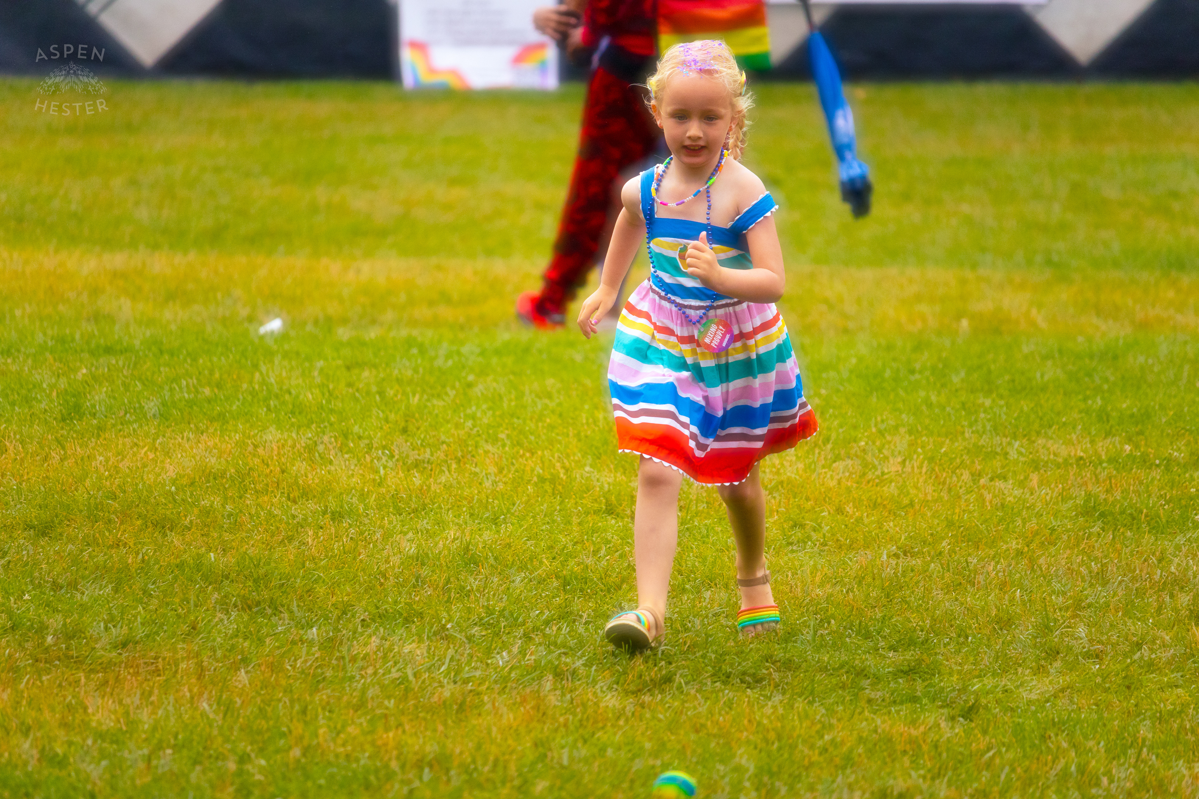Kids Playing Ball at Southern Indiana Pride. June 1st, 2024/Aspen Hester