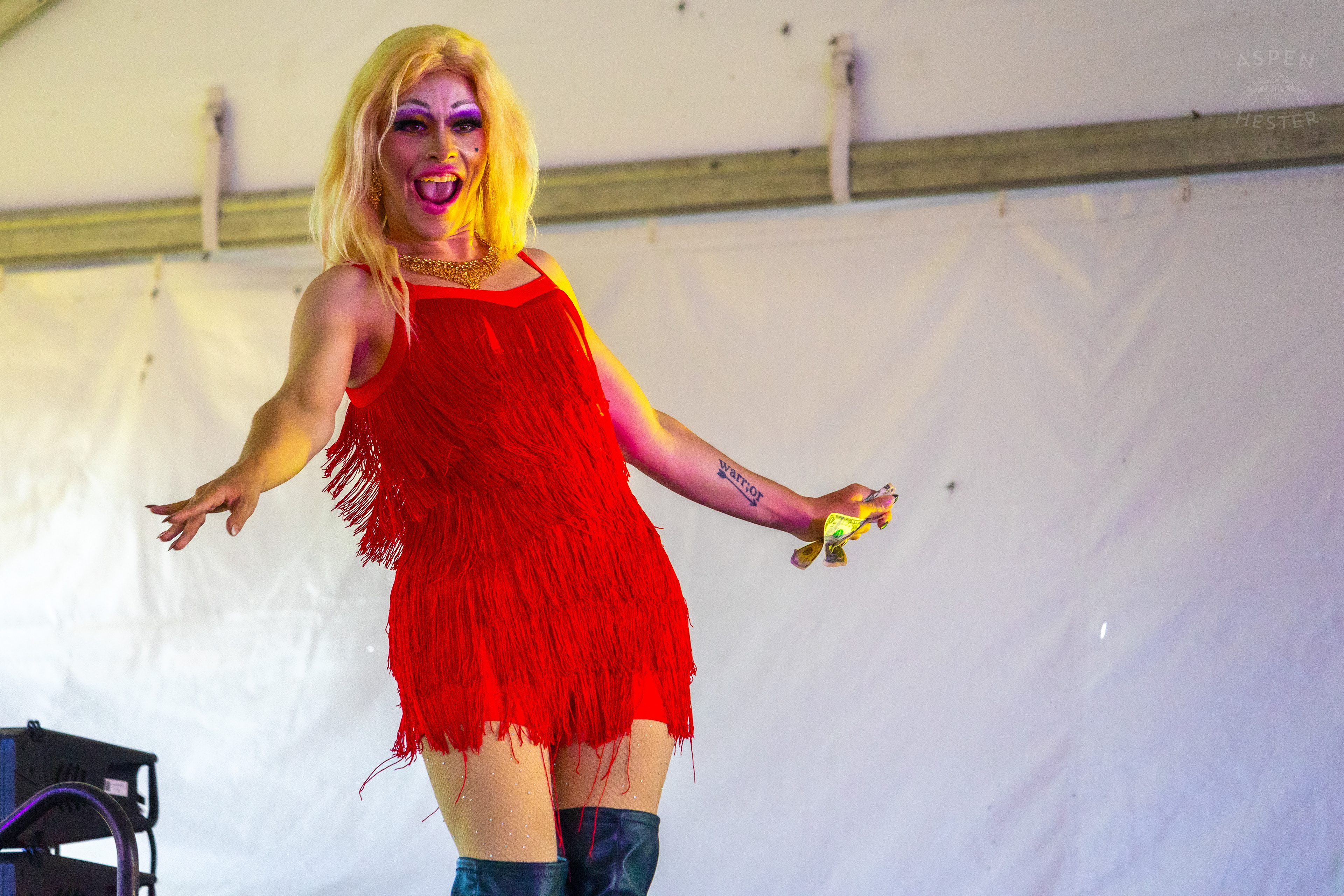 Drag Queen Celine Sinclair at The Kentuckiana Pride Festival. June 15th, 2024/Aspen Hester