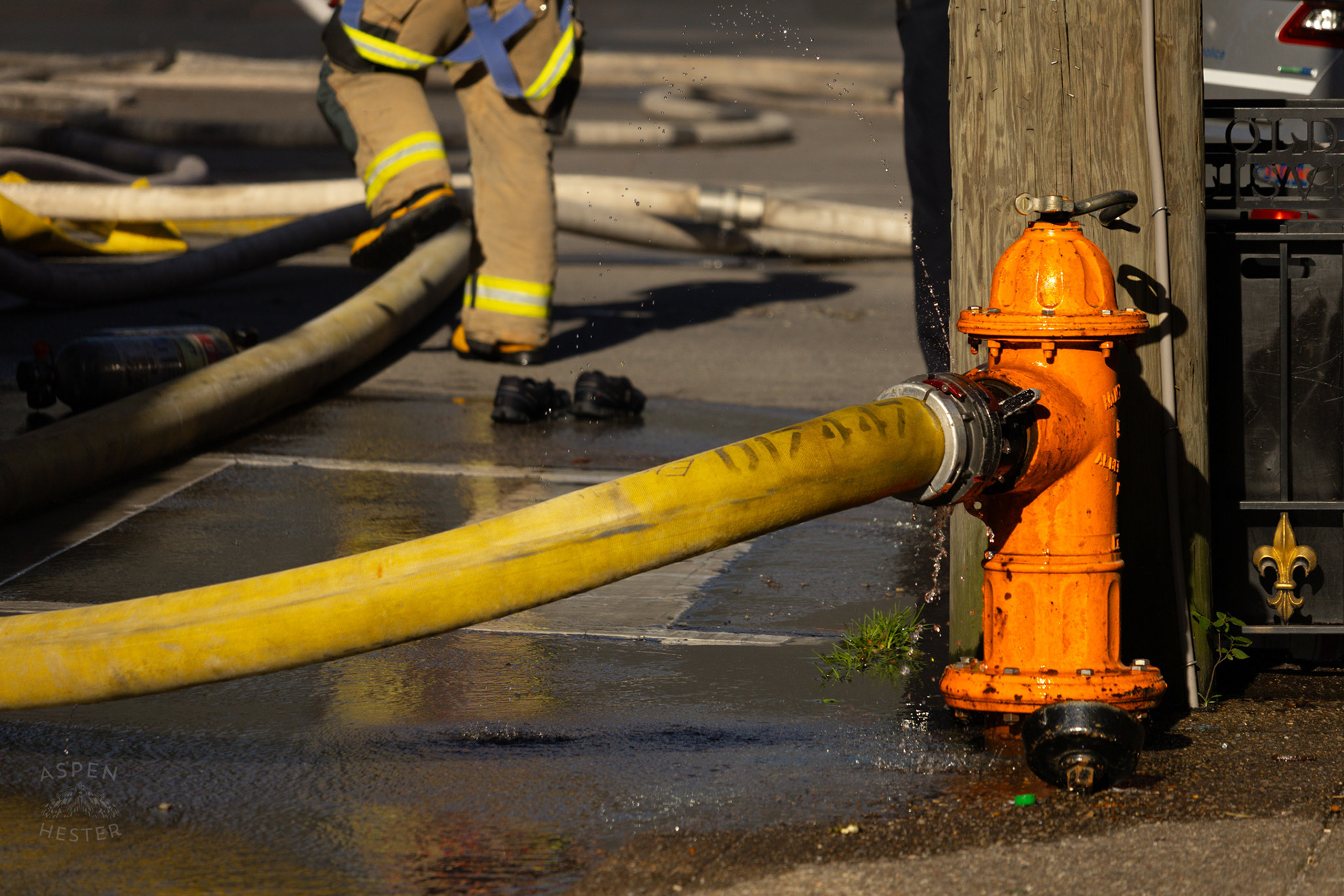 Louisville Firefighters Battling Flames on The Corner of 2nd and Oak Street. June 7th, 2024/Aspen Hester