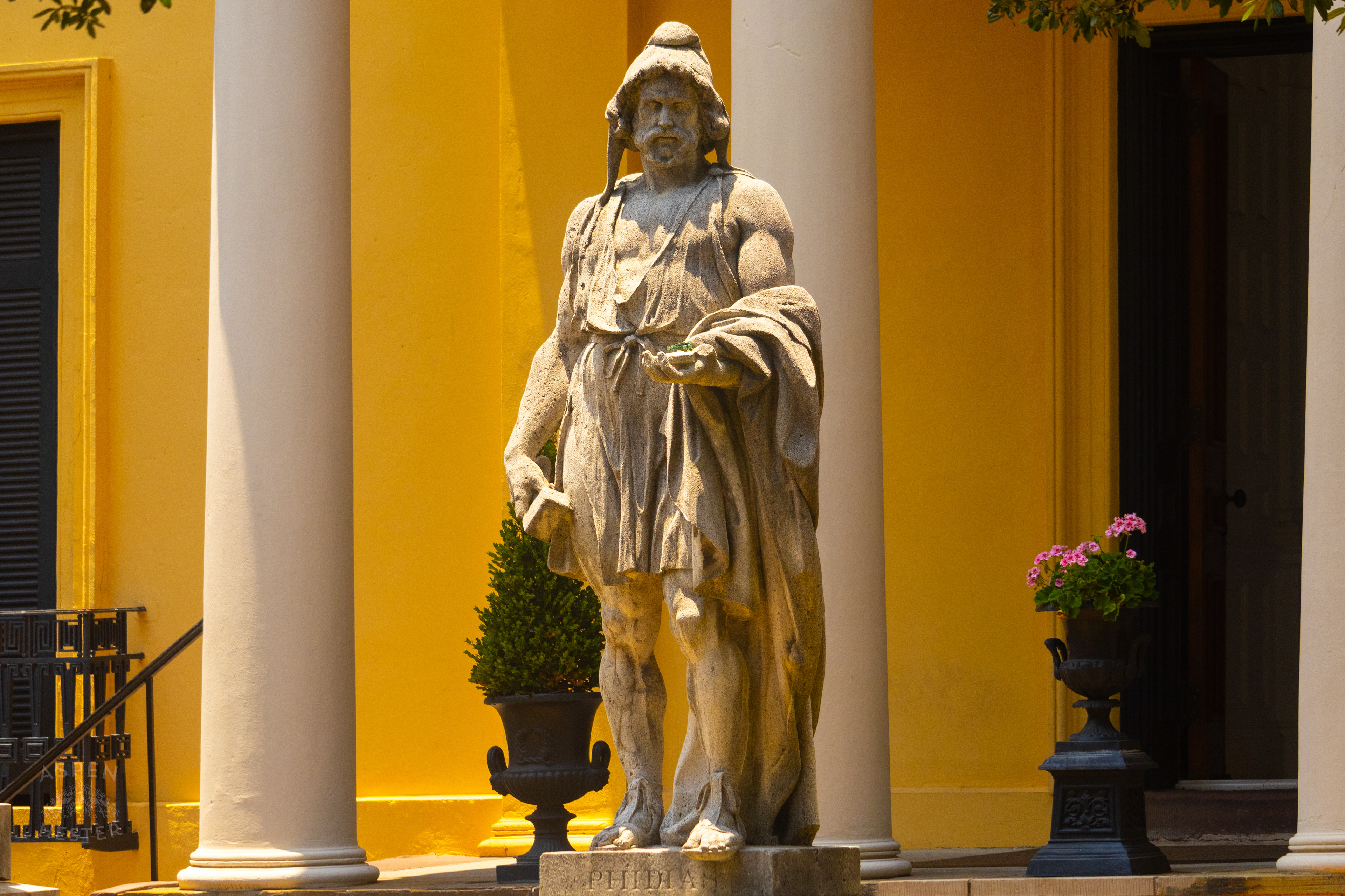 Statue of Phidias Outside The Telfair Academy in Savannah Georgia. June 26th, 2024/Aspen Hester