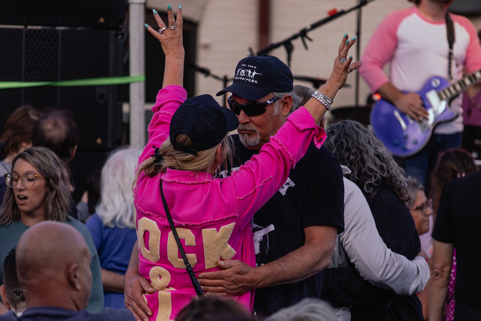 Lovers Slow Dancing to The Juicebox Heroes At Clarksville 'Good Times' Summer Concert Series. May 11th, 2024/Aspen Hester