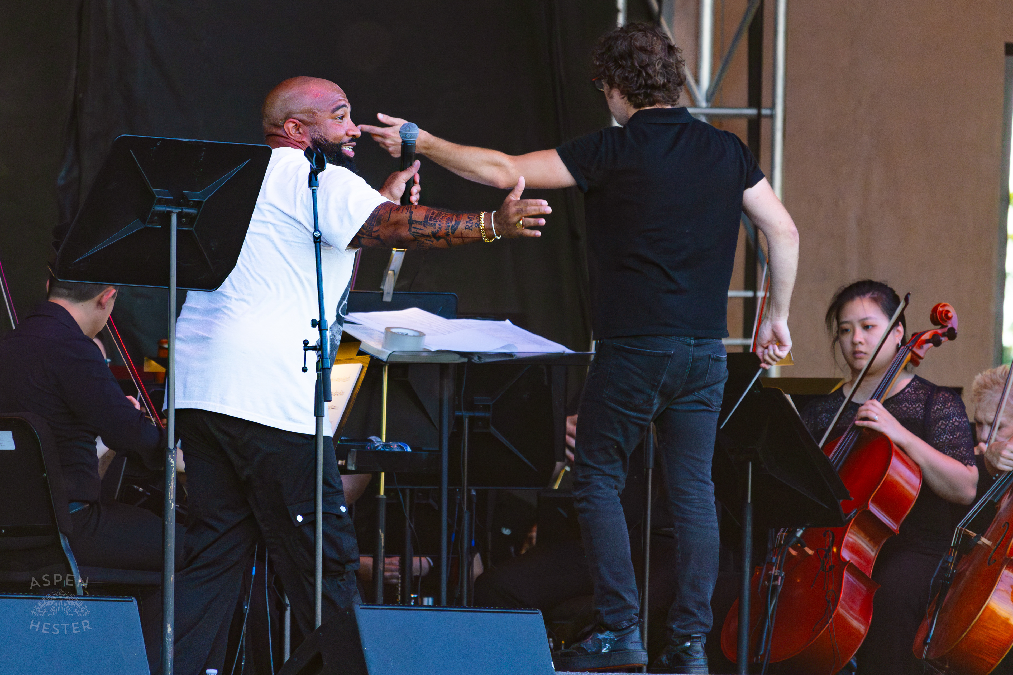 Jason Clayborn and Teddy Abrams at Play America with The Louisville Orchestra. July 5th, 2024/Aspen Hester