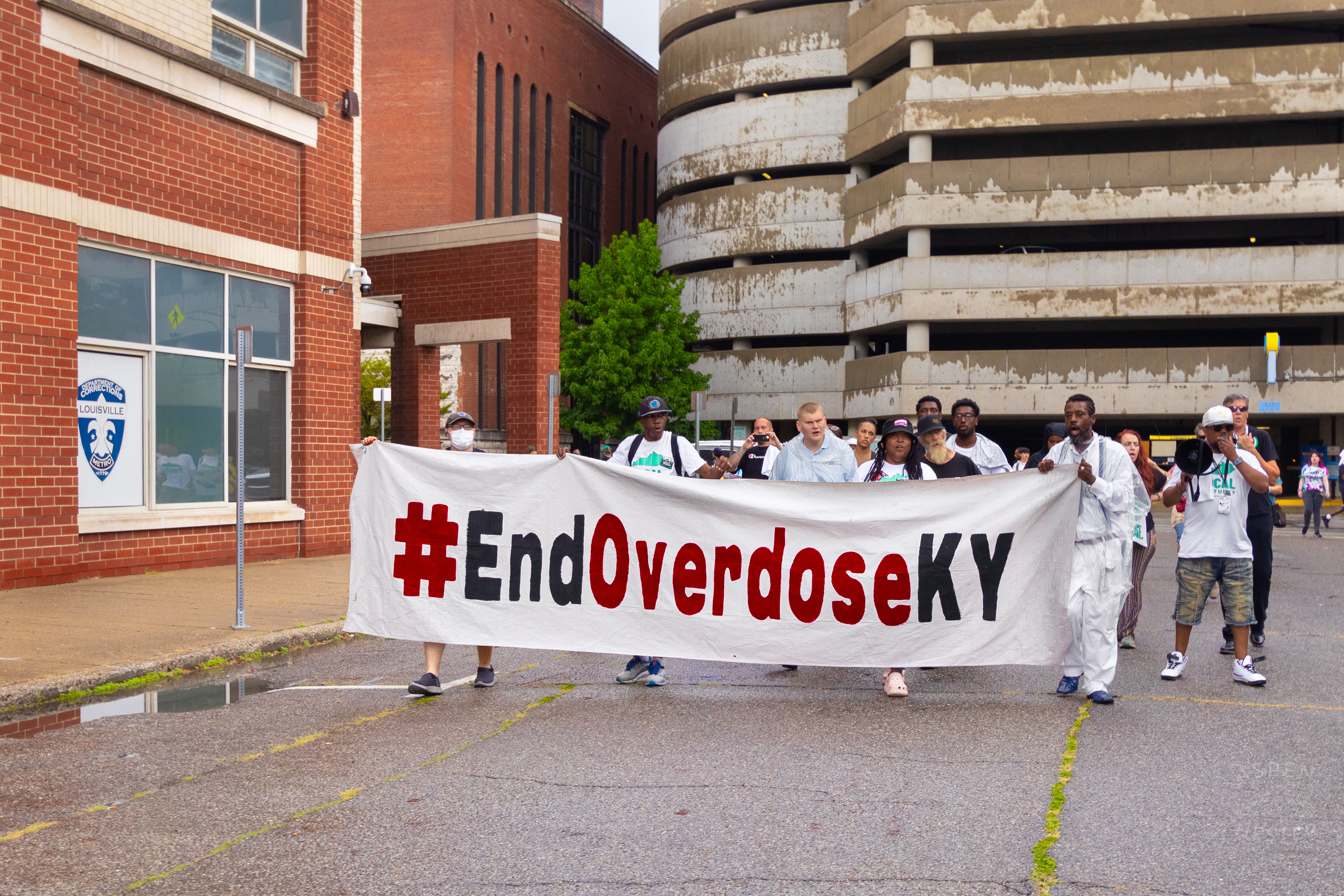 #EndOverdoseKY Banner Walked Proudly Around the City at The 3rd Annual Vocal KY International Overdose Awareness Day Rally and March. August 31st, 2024/Aspen Hester