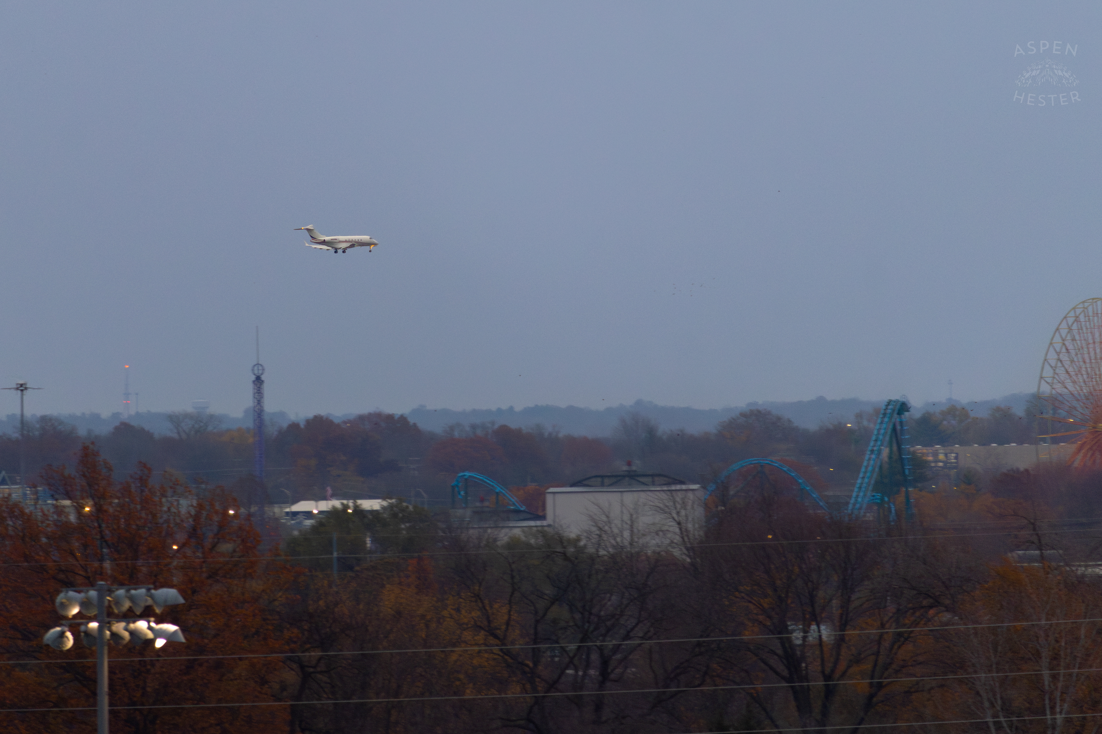 Private Plane Flying Over Churchill Downs On Its Way to Louisville Muhammad Ali Airport On The Day Bob Baffert Returned After A 3 Year Suspension. November 27th, 2024/Aspen Hester