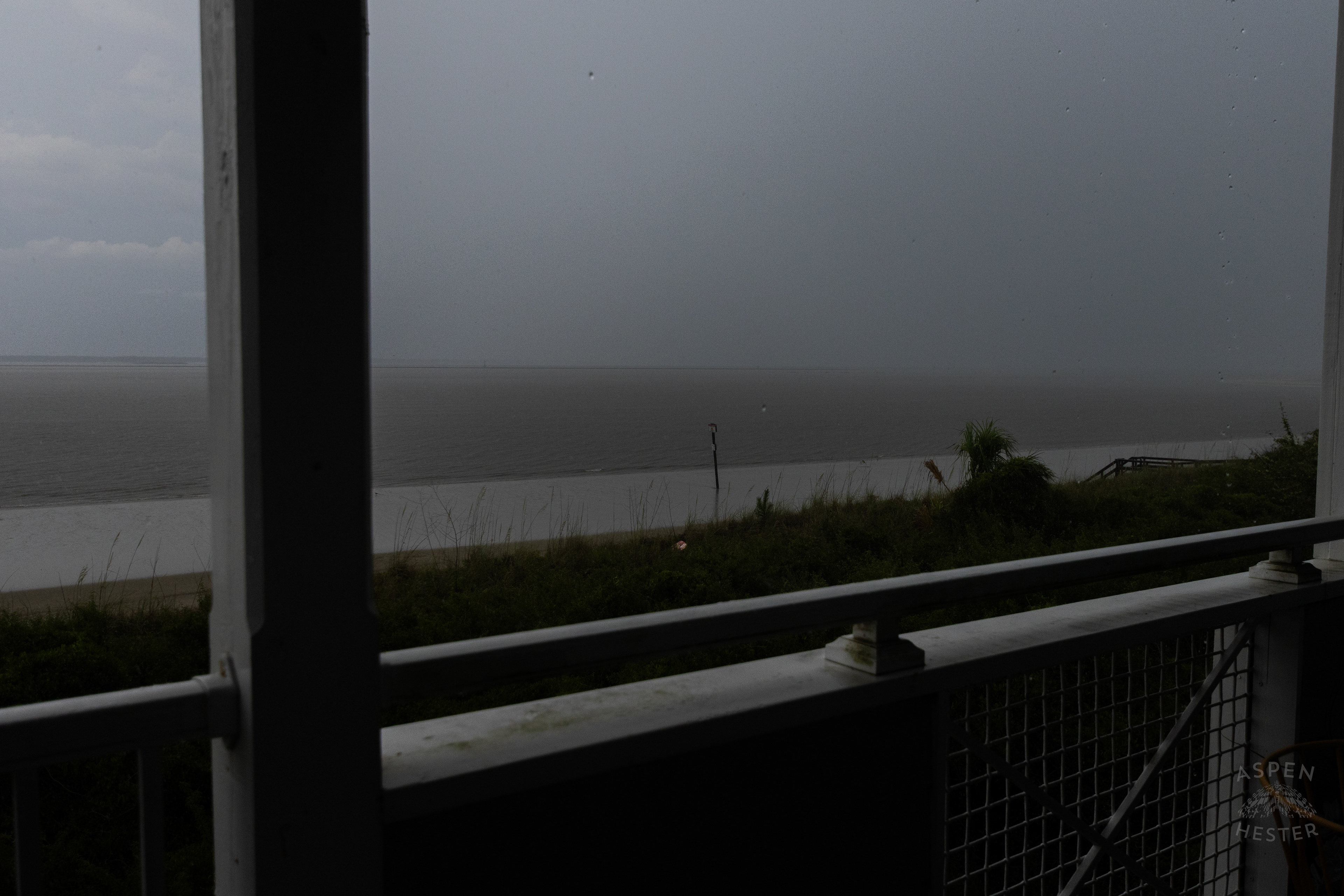 The Beach as A Thunderstorm Rolls Over Tybee Island Georgia. June 27th, 2024/Aspen Hester