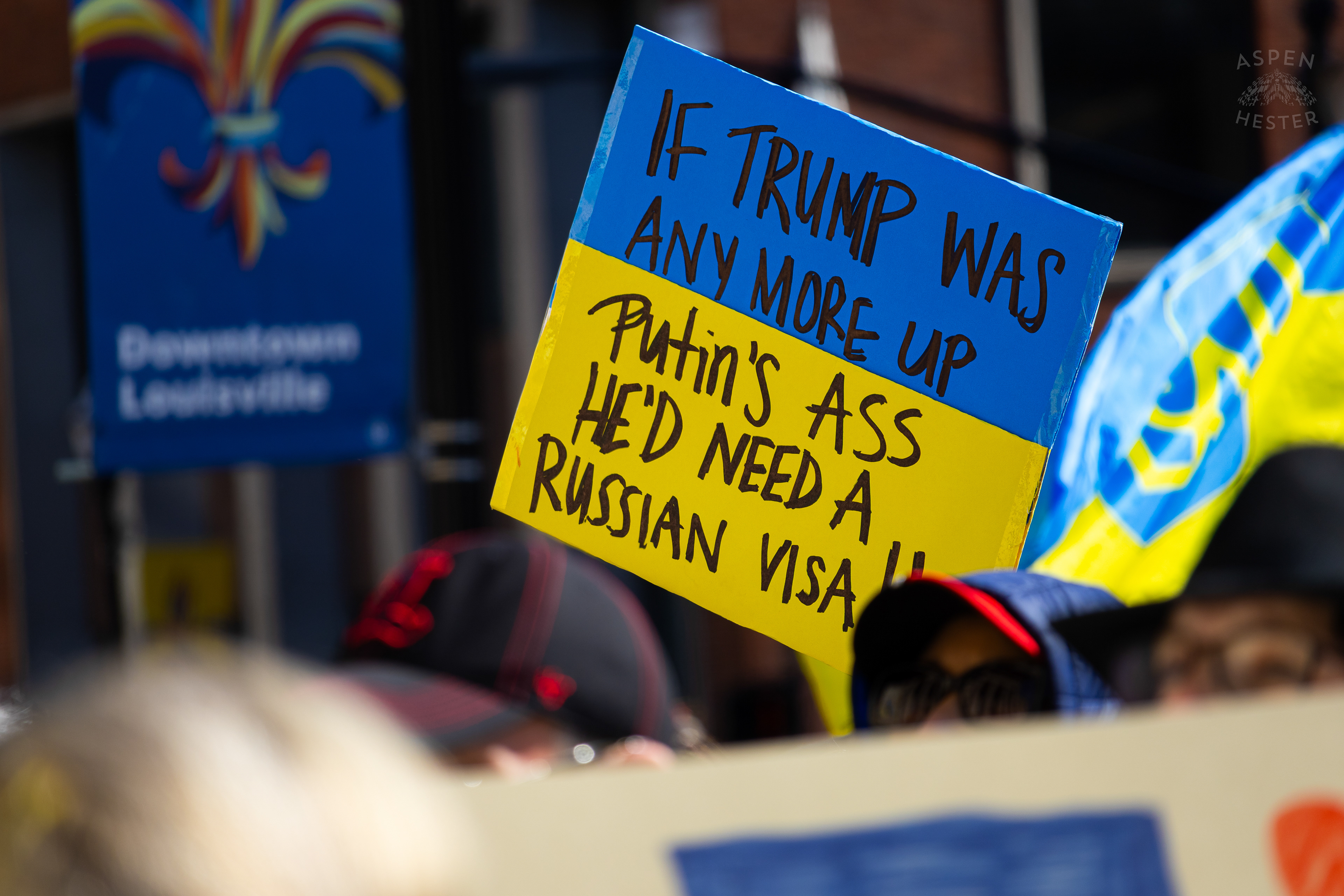 Louisvillians Demanding U.S. Separation From Russia as The Community Rallies in Support of Ukraine. March 2nd, 2025/Aspen Hester