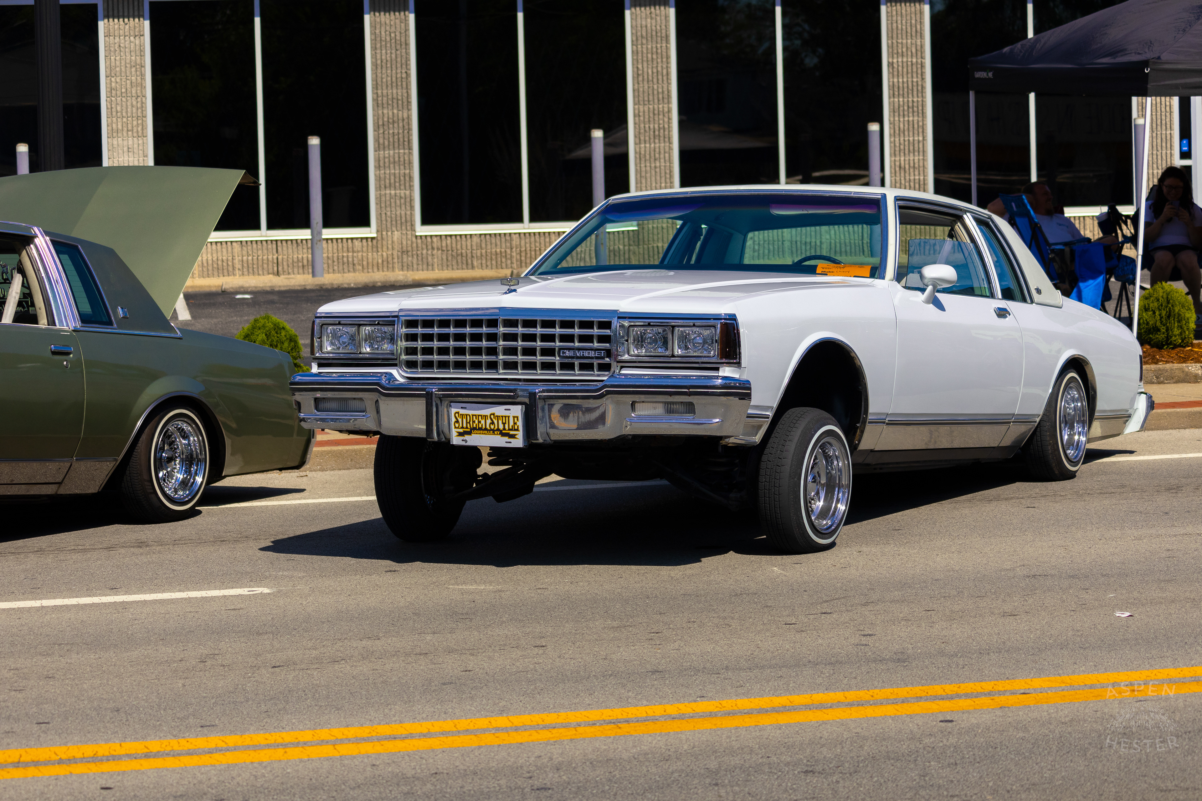 A White1982 Chevy Caprice on Display at The 2024 Jeffersontown Gaslight Festival. September 15th, 2024/Aspen Hester