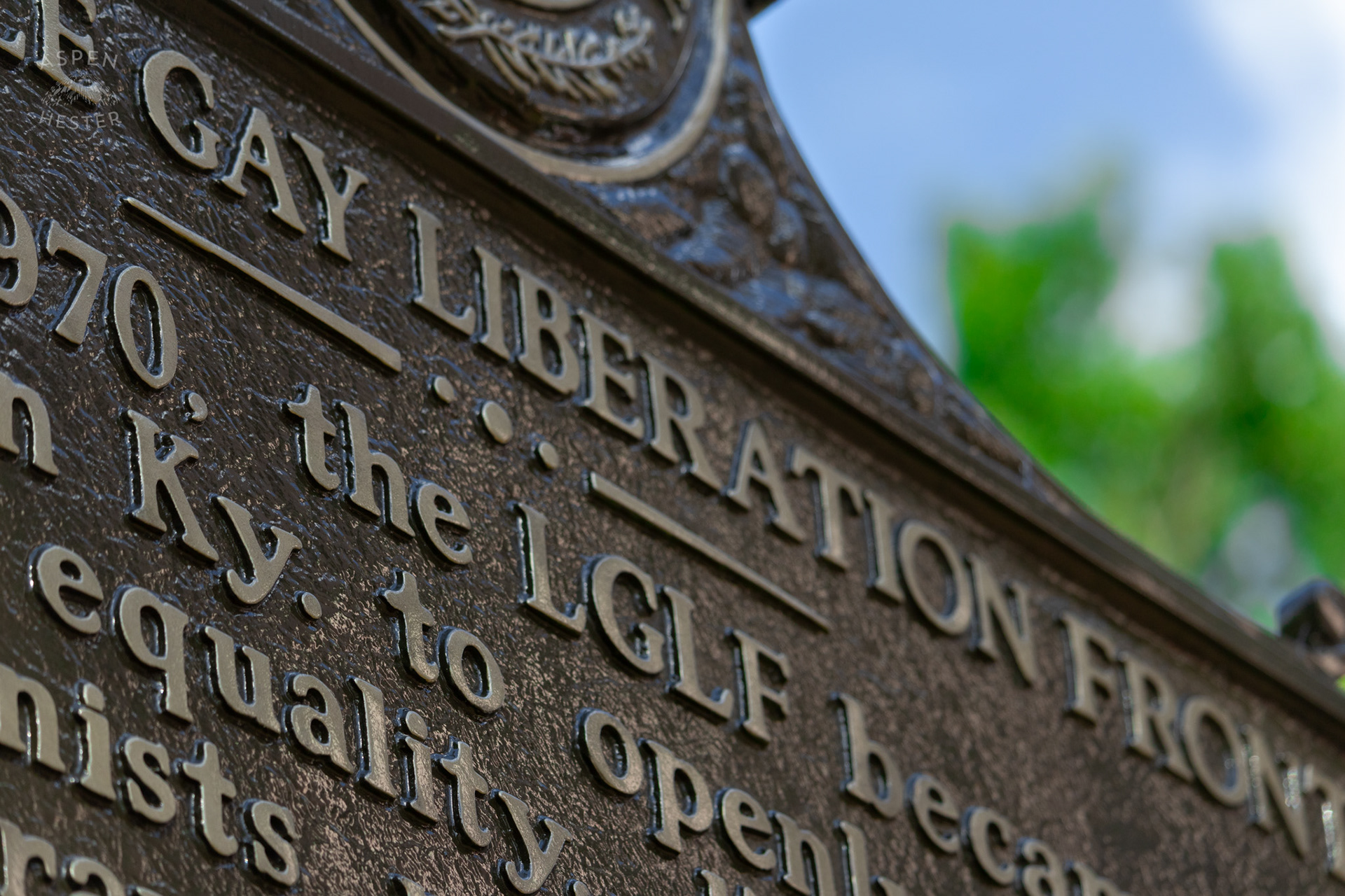 The 1st LGBTQ Ky Historical Hwy Marker Commemorating The Gay Liberation Front. June 6th, 2024/Aspen Hester