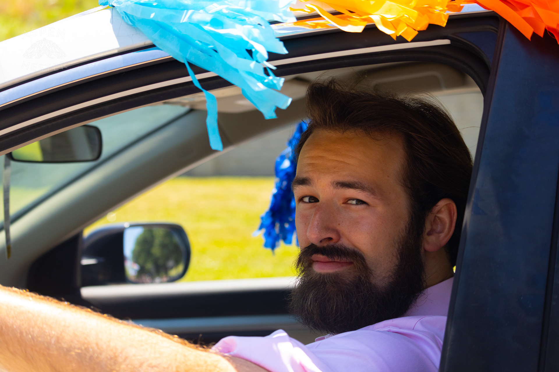 WHAS-11's Ian Hardwitt Driving in The Kentuckiana Pride Parade. June 15th, 2024/Aspen Hester