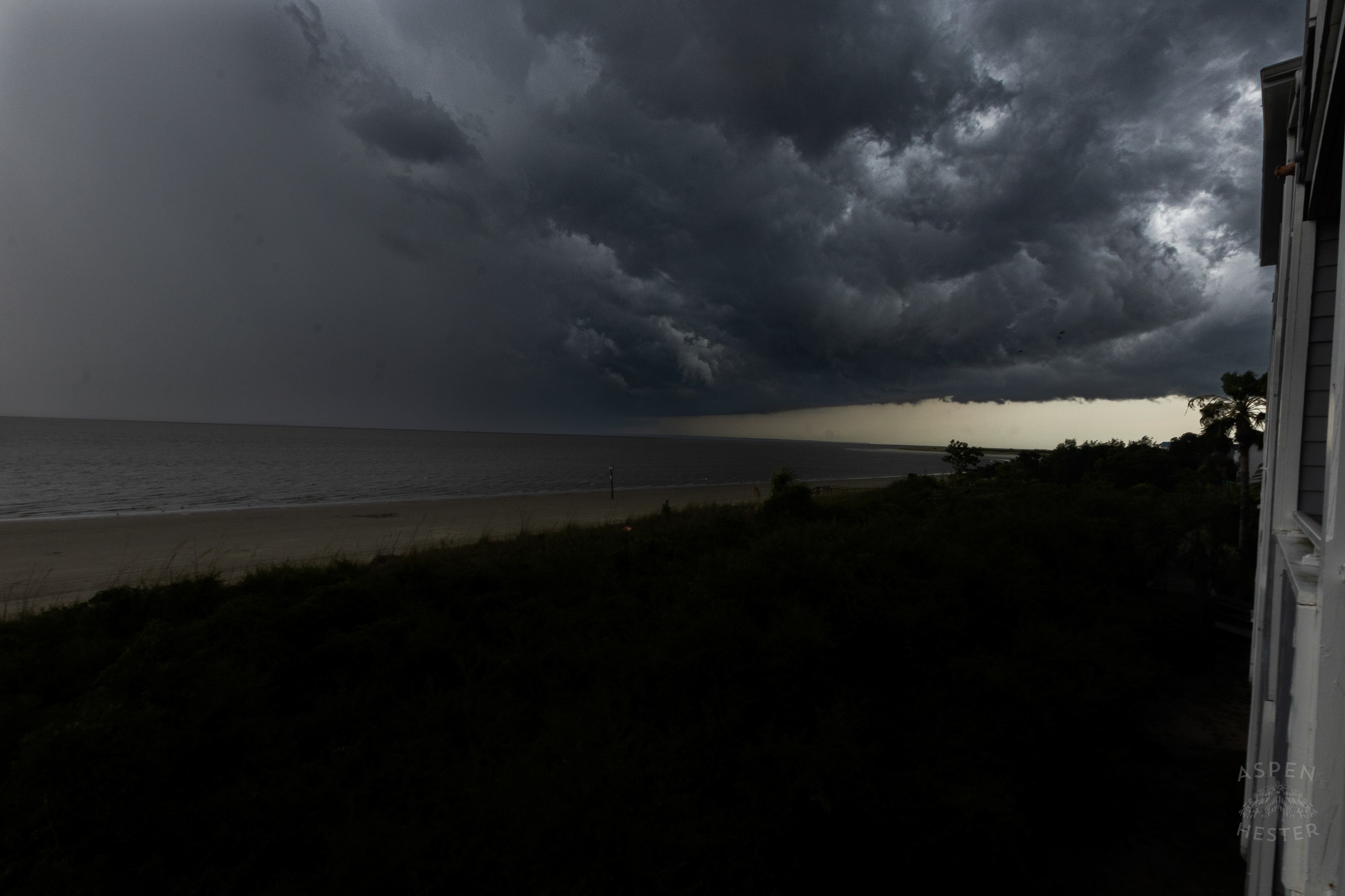 A Thunderstorm Rolls Over Tybee Island Georgia. June 27th, 2024/Aspen Hester
