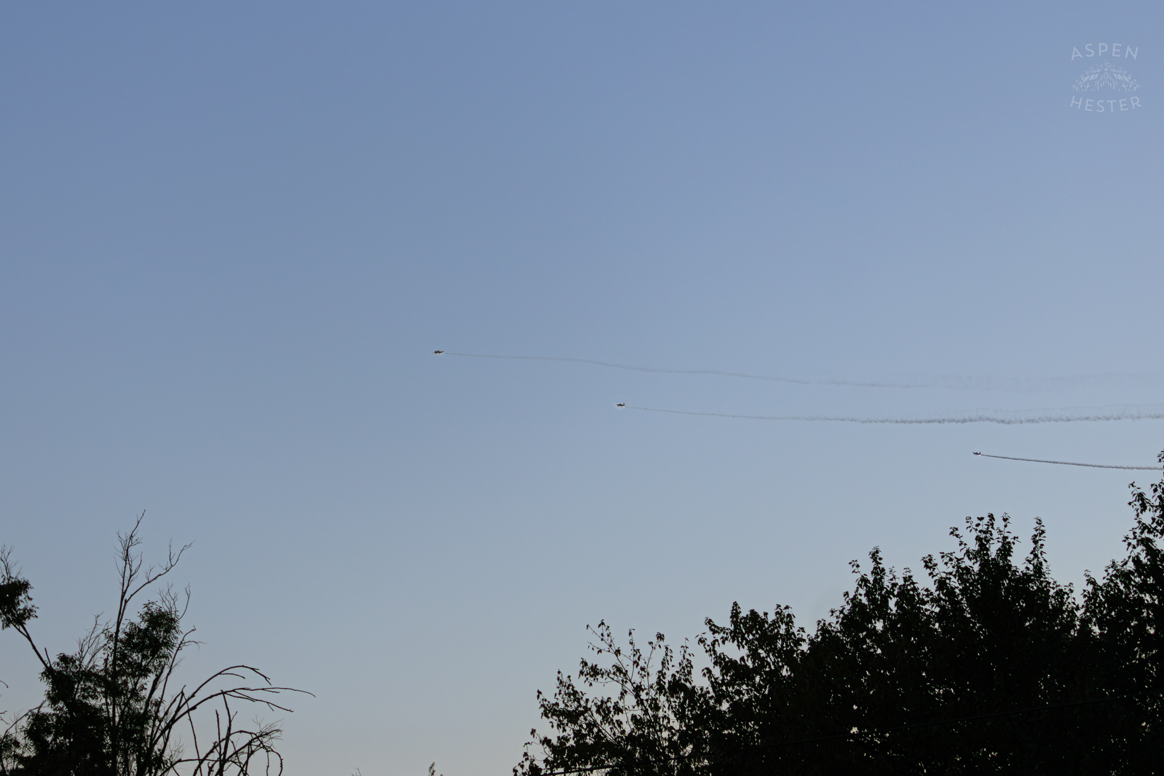 Other Small Planes from Bowmen Field Paying Tribute in A Fly By after A Piper Cherokee Plane Crash Landed, Taking Out Utility Poles, and Hitting A Car on Breckenridge Lane and Kresge Way. October 11th, 2024/Aspen Hester 