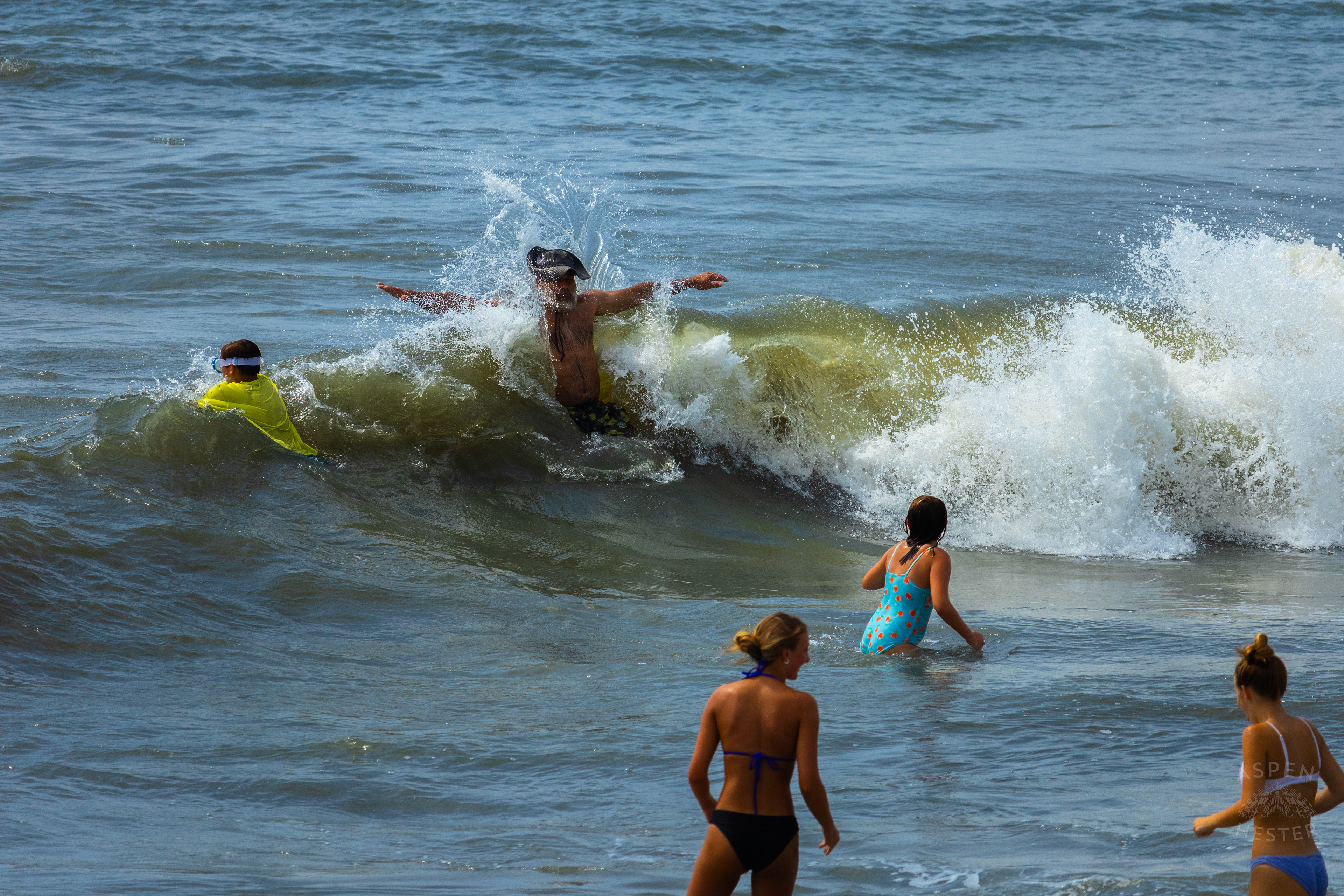 Man Tackled by Waves on Tybee Island Georgia. June 27th, 2024/Aspen Hester