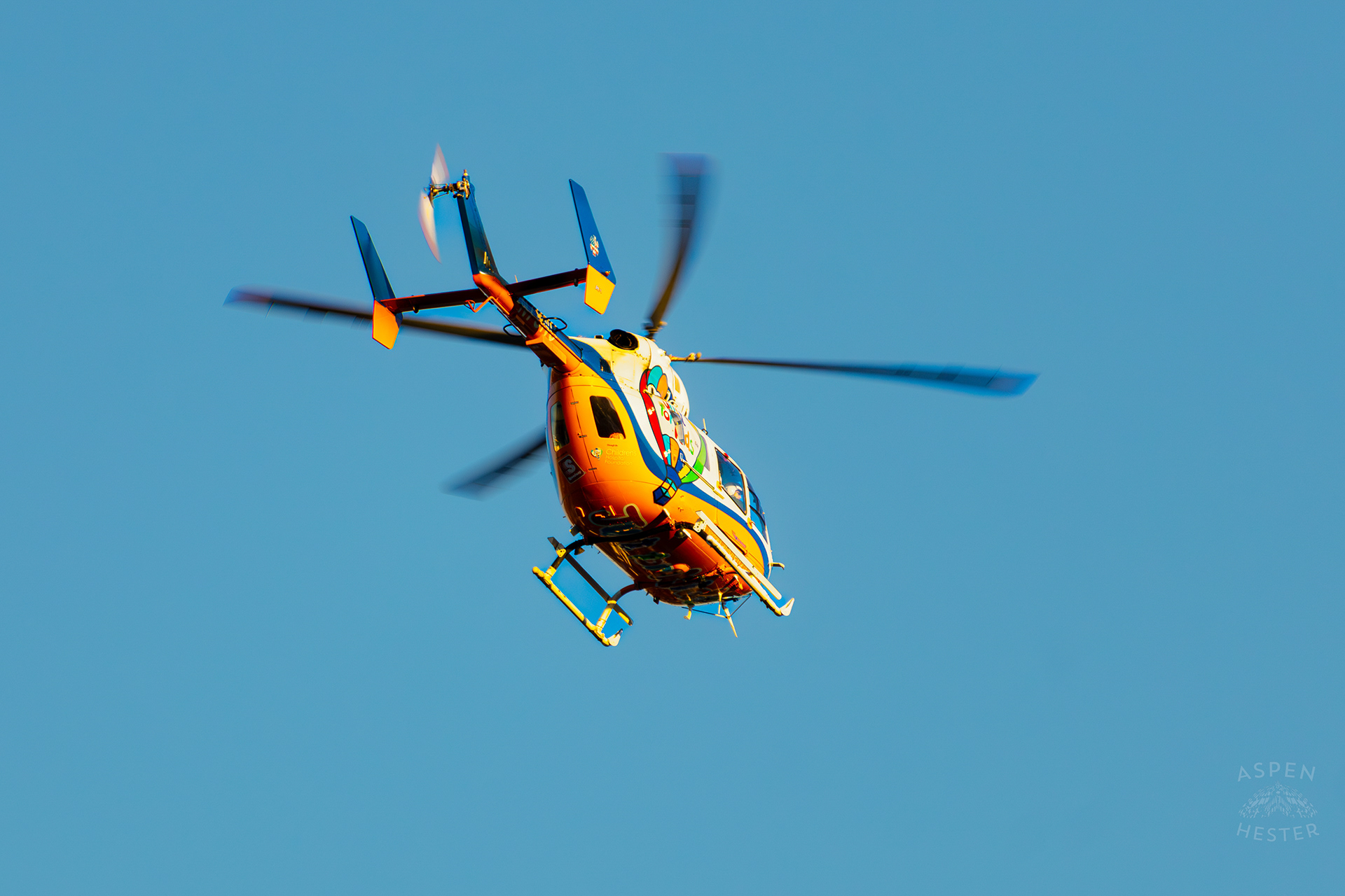 Kosair Kids Medical Helicopter Flies Over Nulu on A Saturday Evening. November 14th, 2024/Aspen Hester