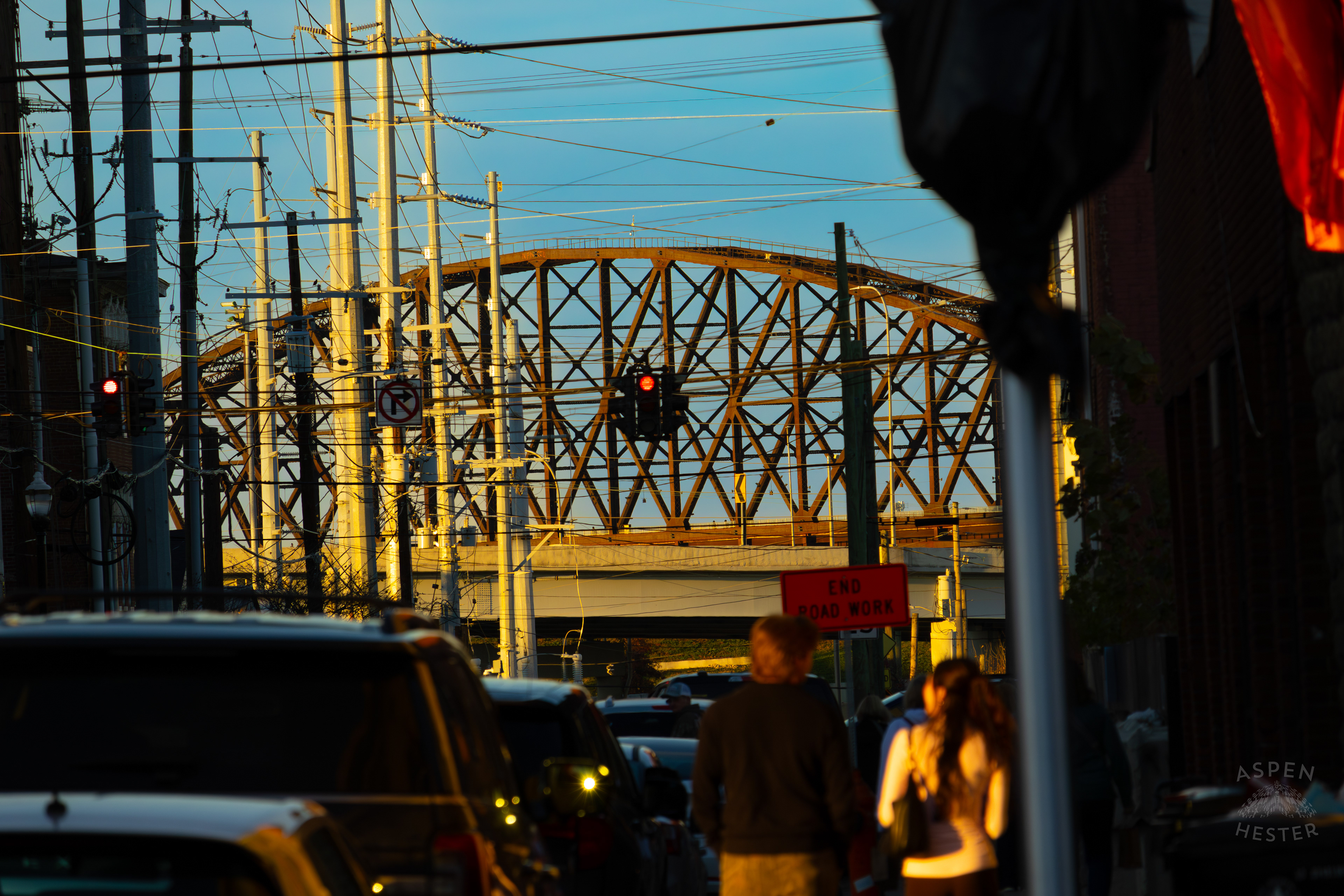 The Big Four Bridge Looming Over Nulu on A Saturday Evening. November 14th, 2024/Aspen Hester