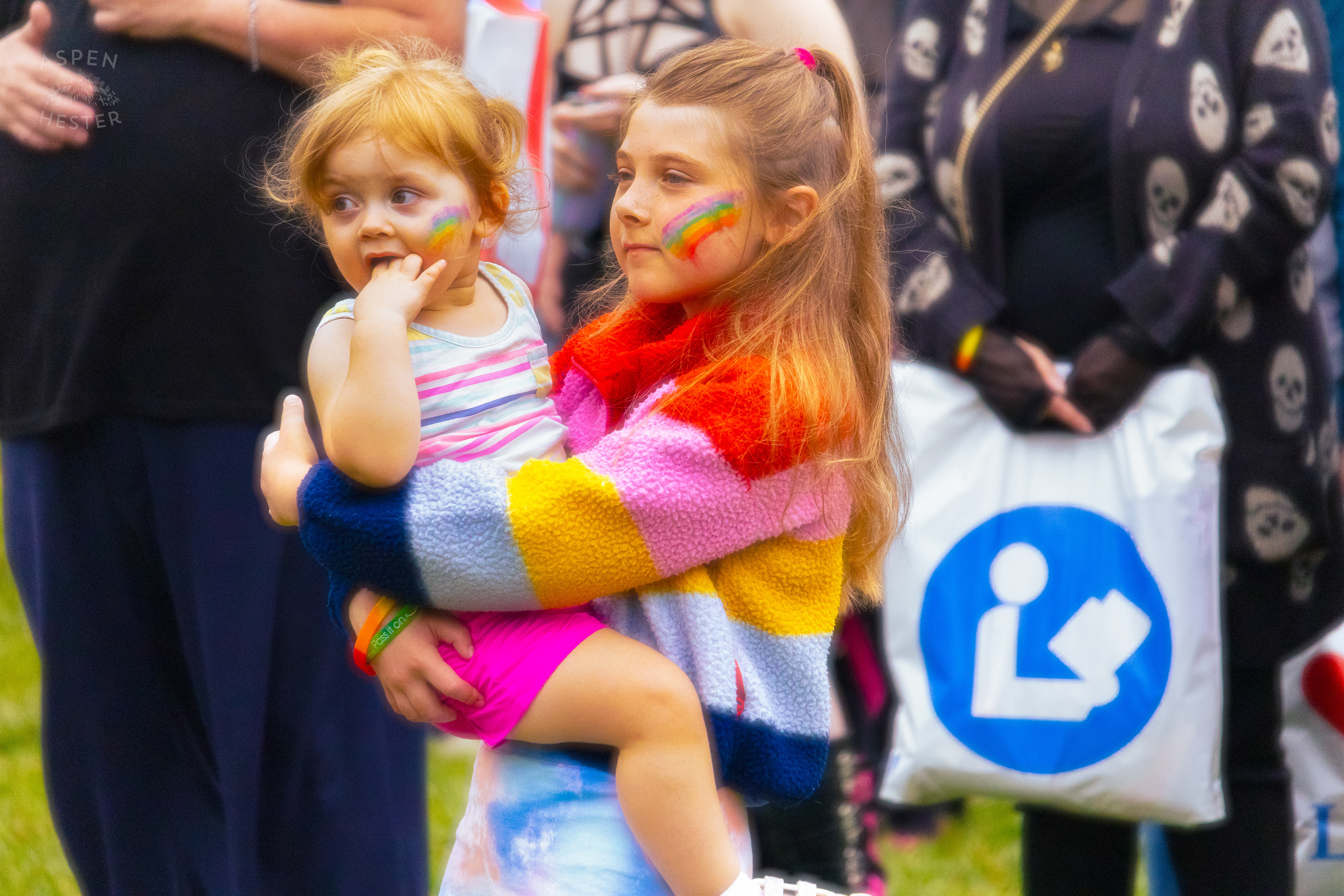 Two Young Children Celebrating at Southern Indiana Pride. June 1st, 2024/Aspen Hester