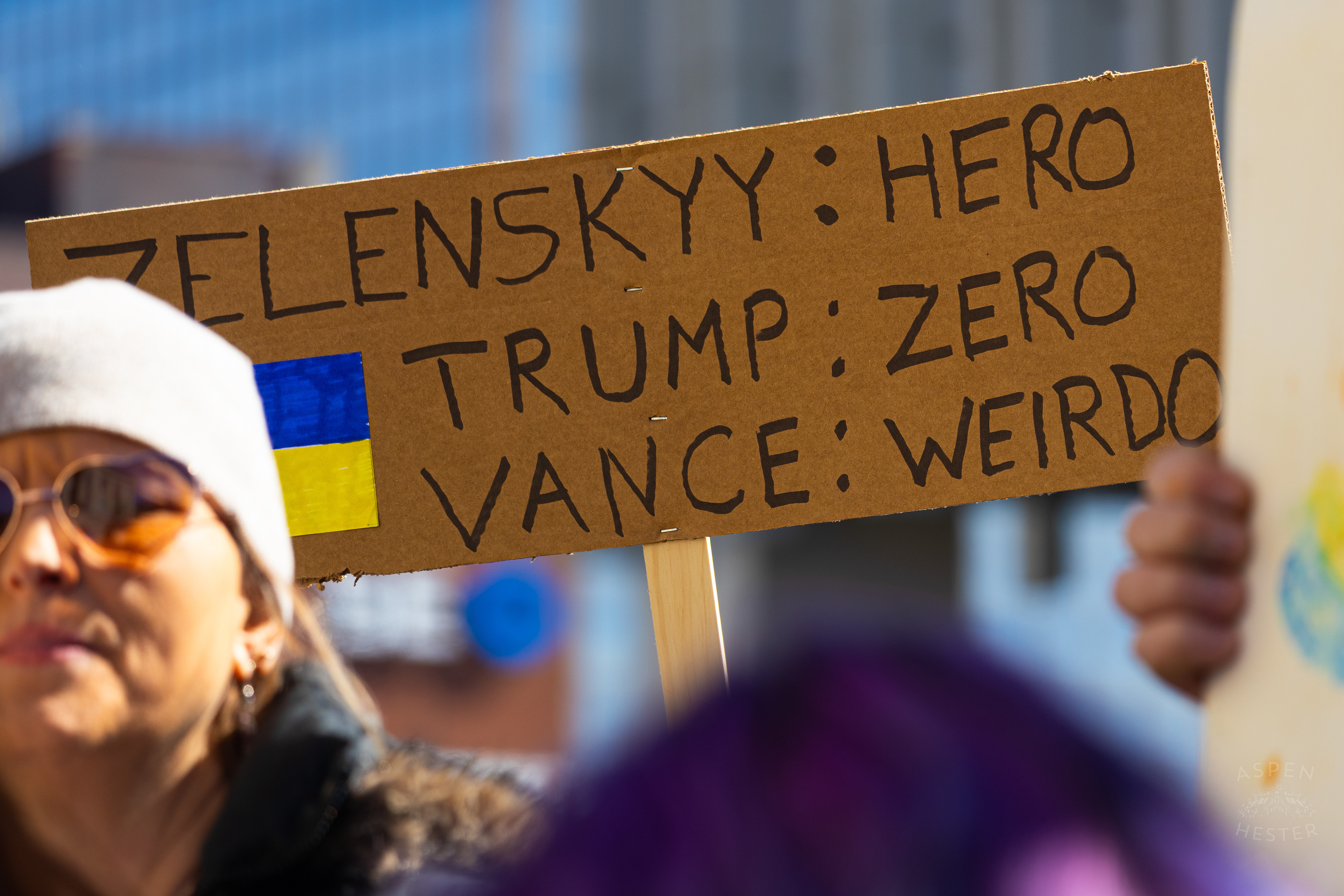 A Louisvillian Praises Zelenskyy and Condemns U.S. Administration as The Community Rallies in Support of Ukraine. March 2nd, 2025/Aspen Hester