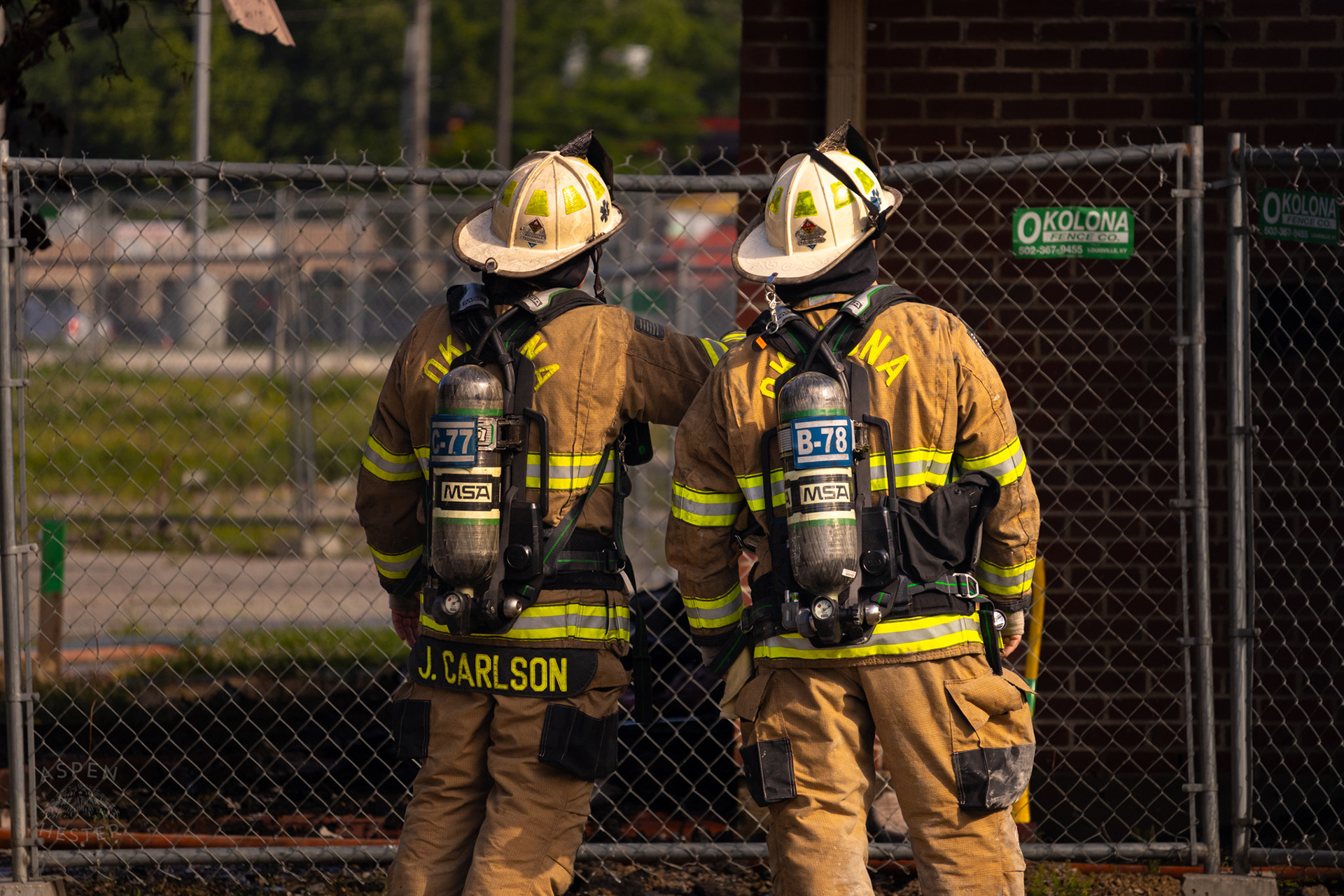 Okolona Firefighters Battling Flames at The Old Library on Preston Highway. May 31st, 2024/Aspen Hester