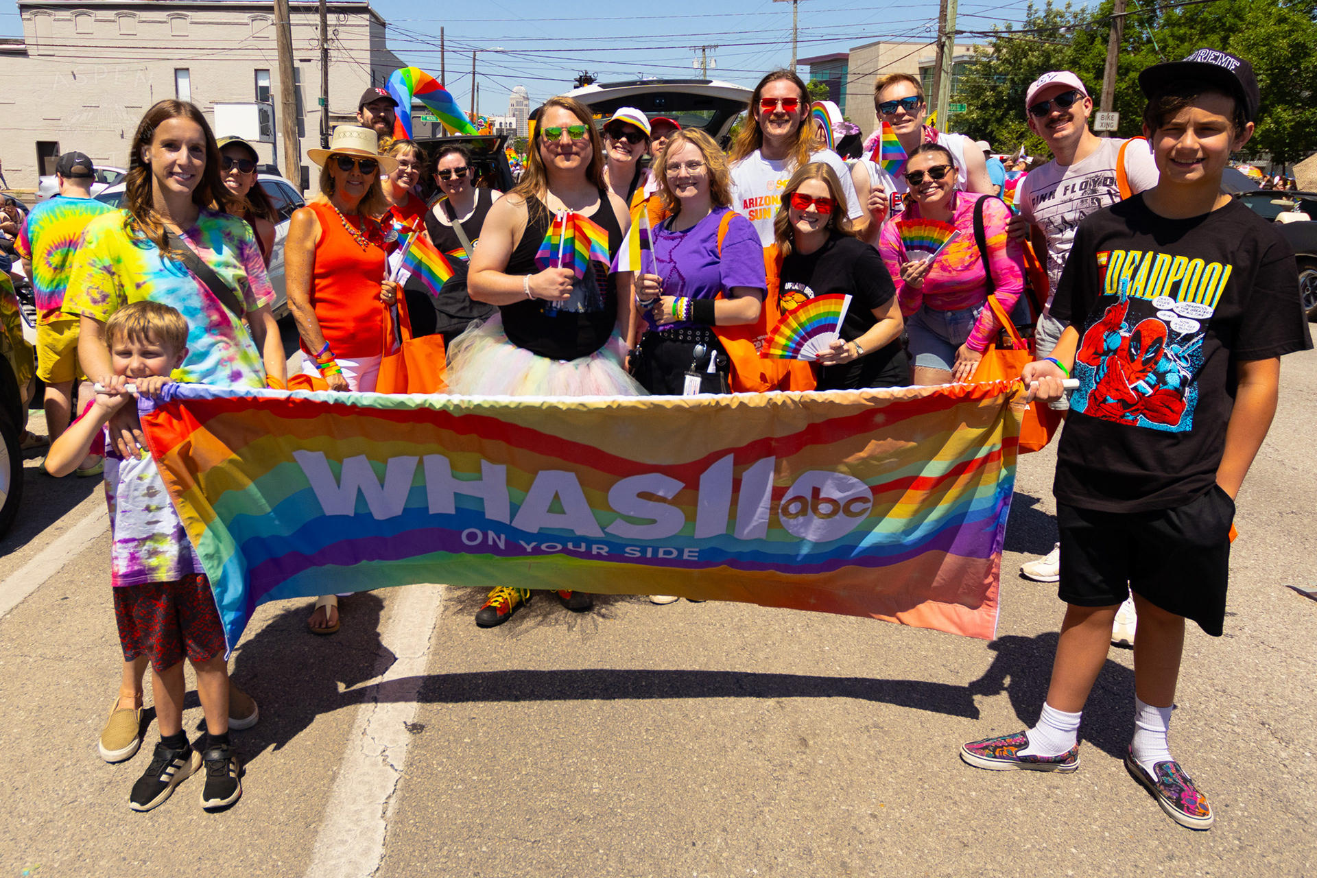 WHAS-11 Walking in The Kentuckiana Pride Parade. June 15th, 2024/Aspen Hester