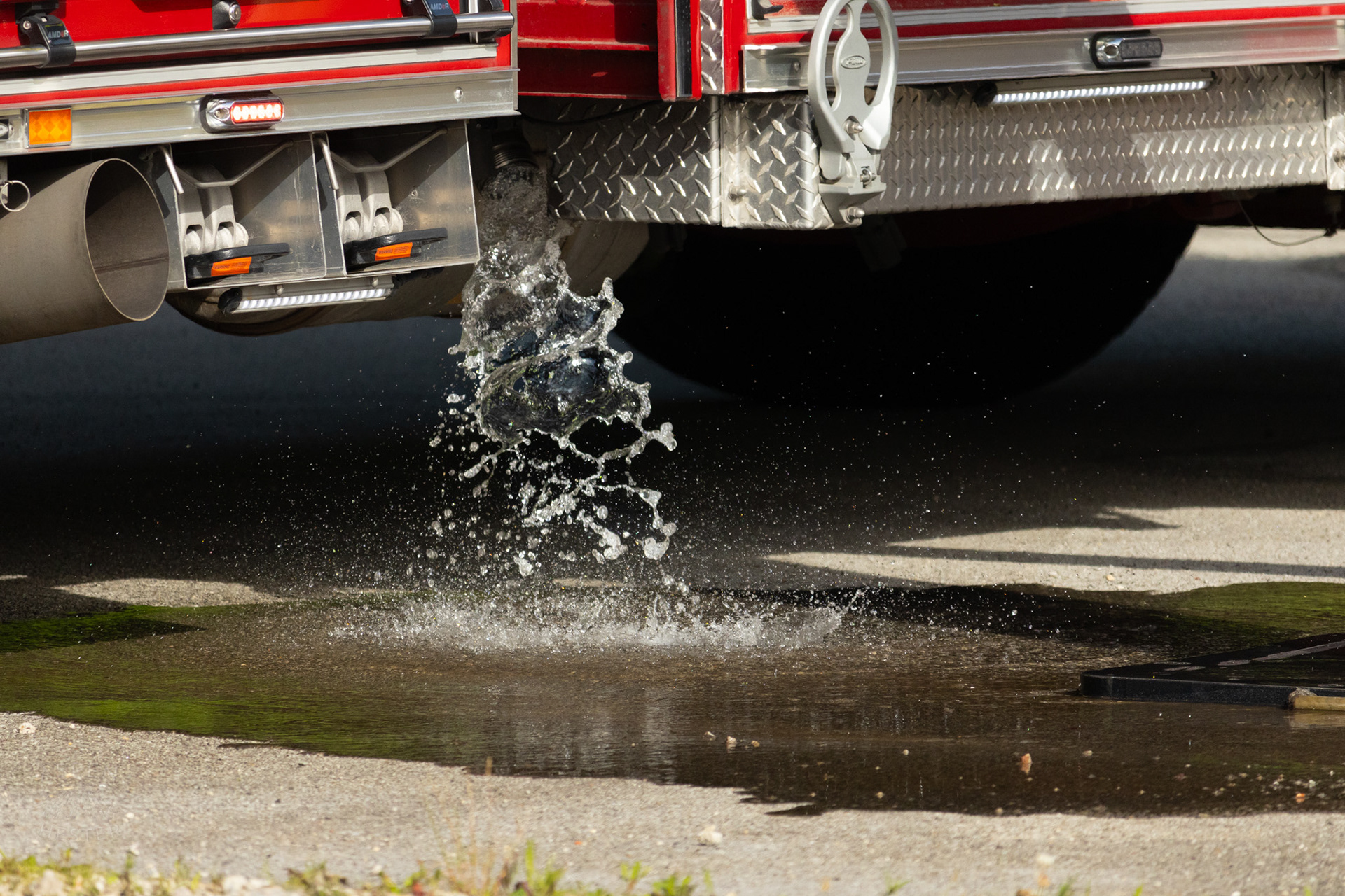 Zoneton Firetruck Battling Flames at The Old Library on Preston Highway. May 31st, 2024/Aspen Hester