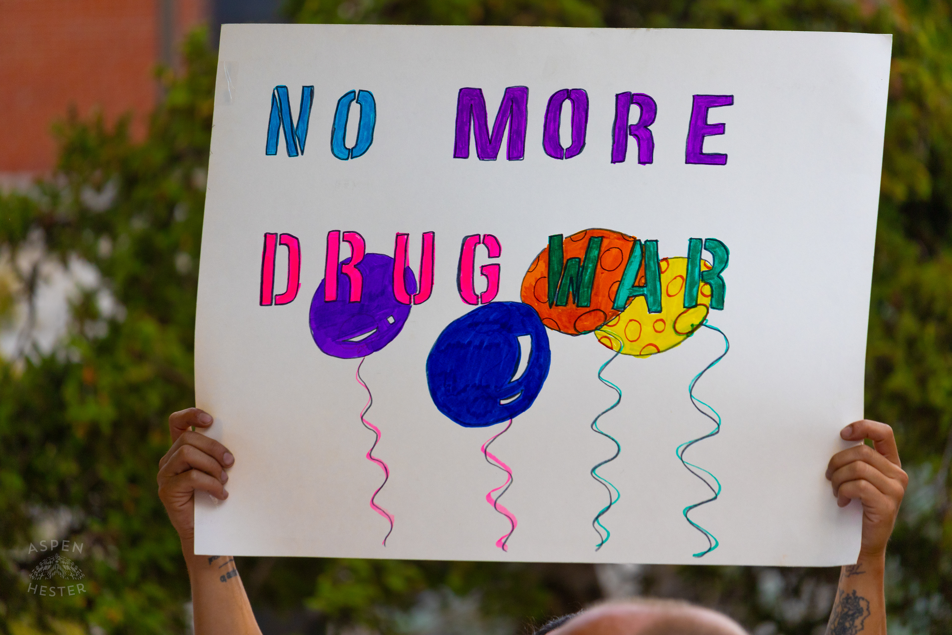 Sign That Reads “NO MORE DRUG WAR” at The 3rd Annual Vocal KY International Overdose Awareness Day Rally and March. August 31st, 2024/Aspen Hester
