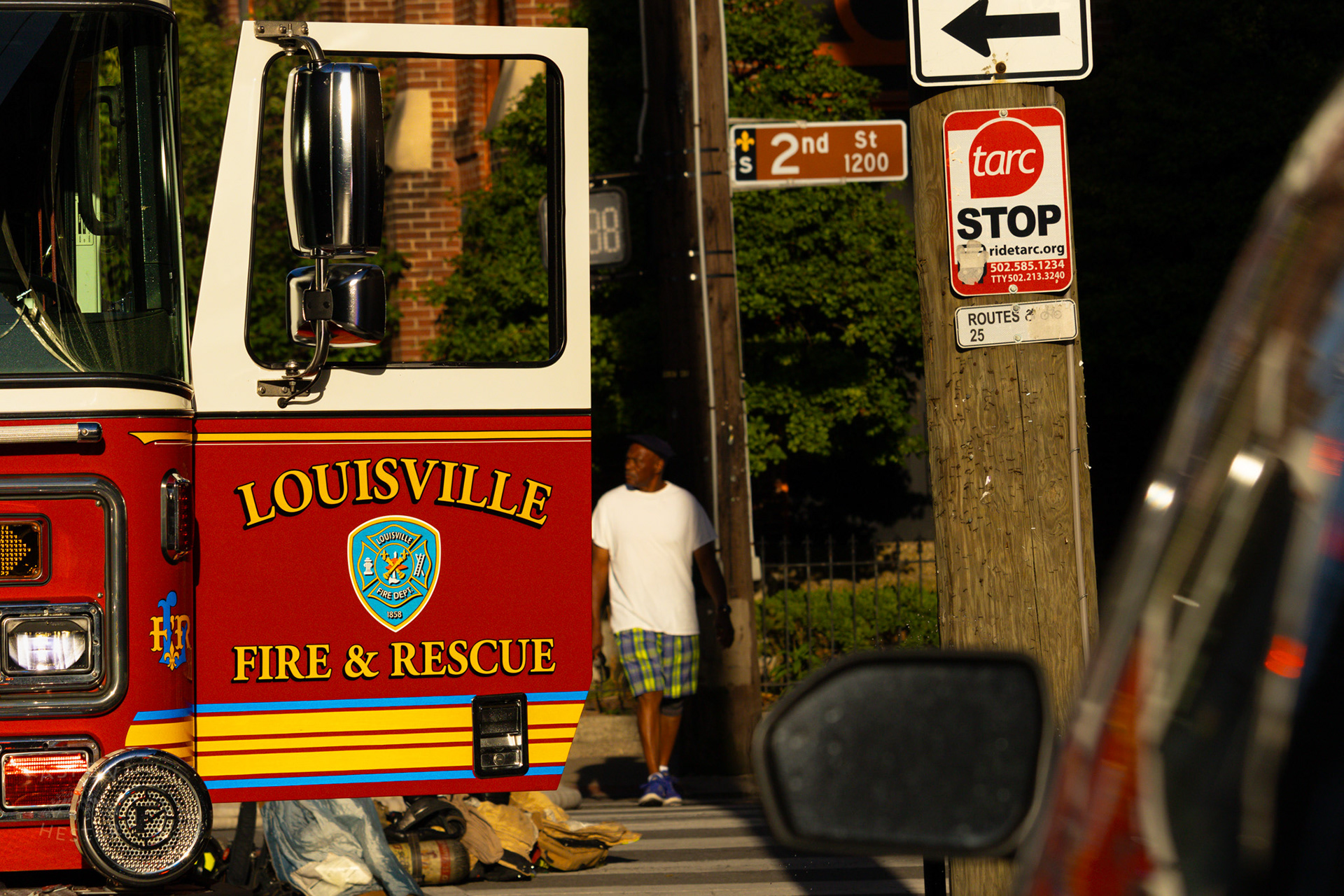 Louisville Firefighters Battling Flames on The Corner of 2nd and Oak Street. June 7th, 2024/Aspen Hester