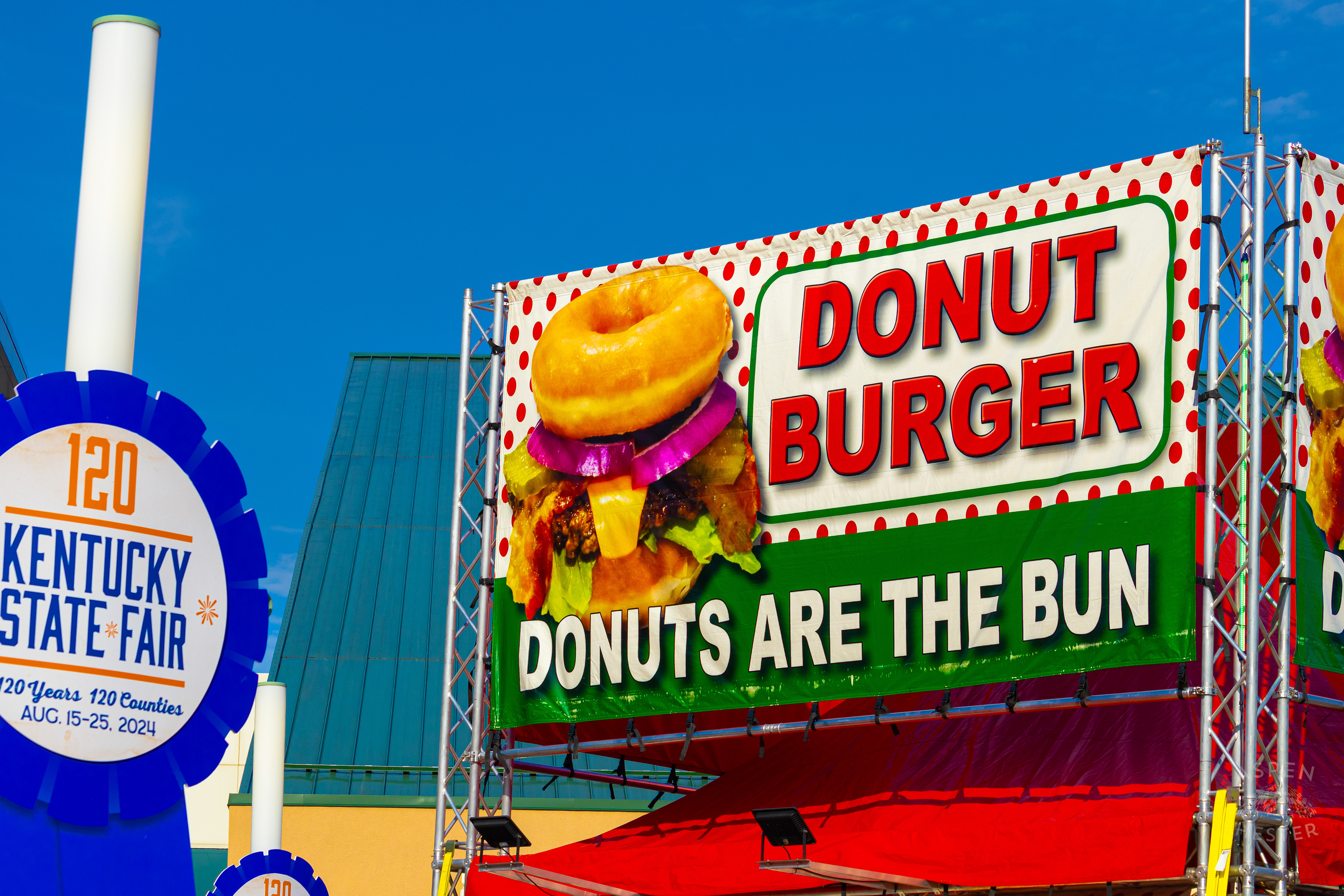 Donut Burger Signs The 120th Kentucky State Fair. July 15th, 2024/Aspen Hester