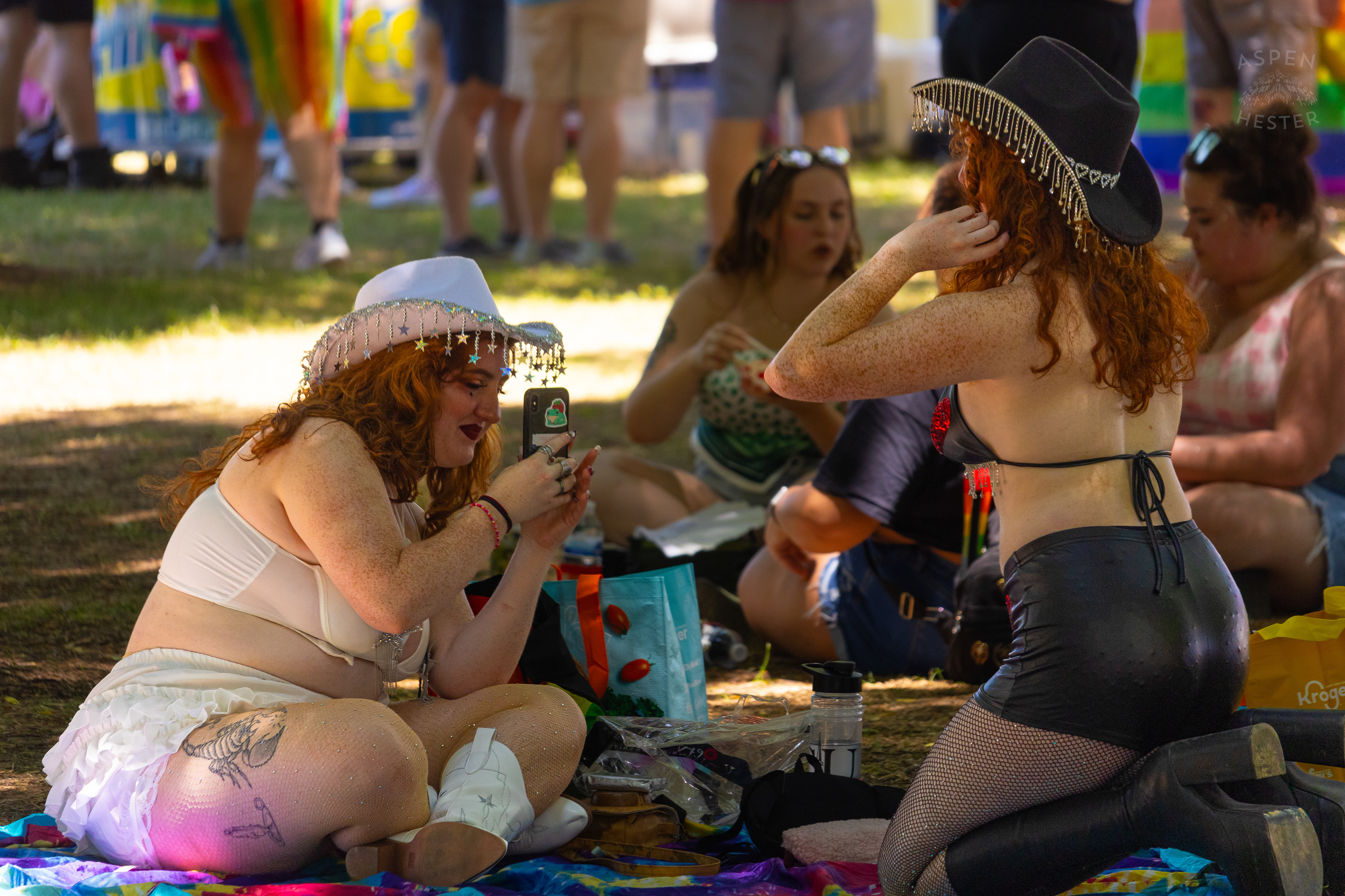 A Duo Taking Pictures at The Kentuckiana Pride Festival. June 15th, 2024/Aspen Hester