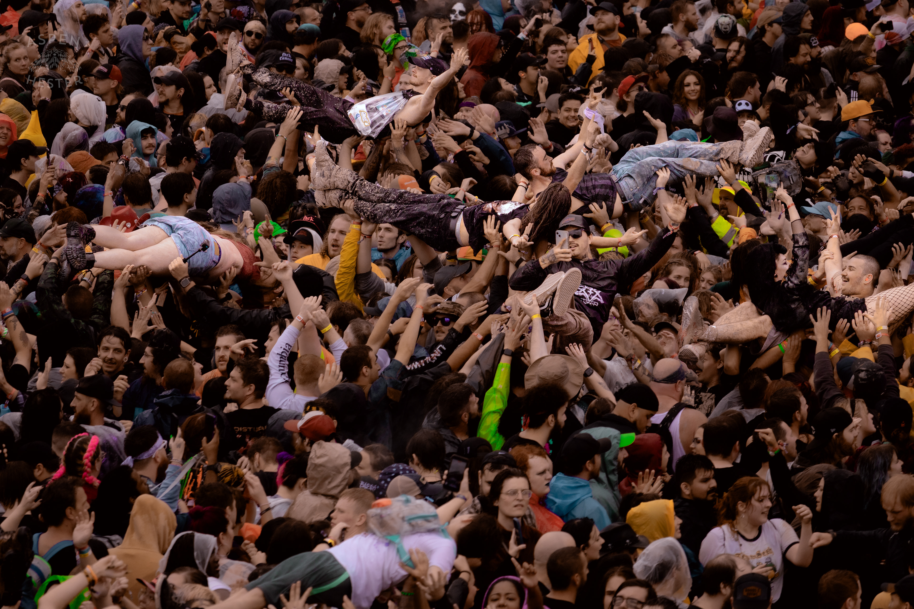 Crowd Surfers Durning Sleeping with Sirens Set at Louder than Life’s Saturday Shows. September 28th, 2024/Aspen Hester 