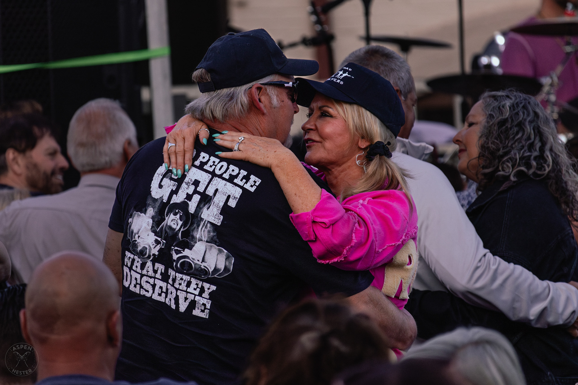 Lovers Slow Dancing to The Juicebox Heroes At Clarksville 'Good Times' Summer Concert Series. May 11th, 2024/Aspen Hester
