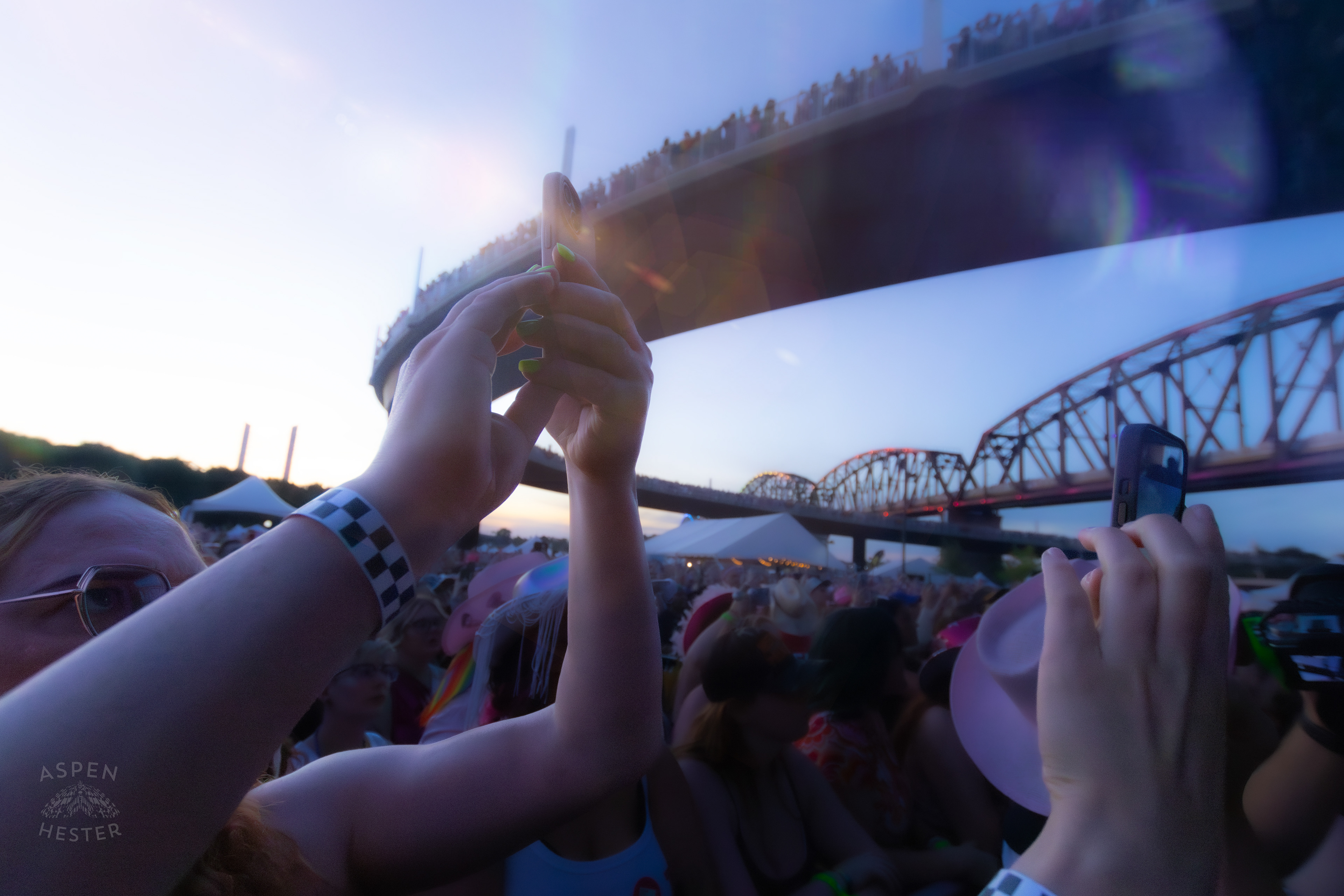 Fans Documenting the Wait for Chappell Roan at Kentuckiana Pride. June 15th, 2024/Aspen Hester