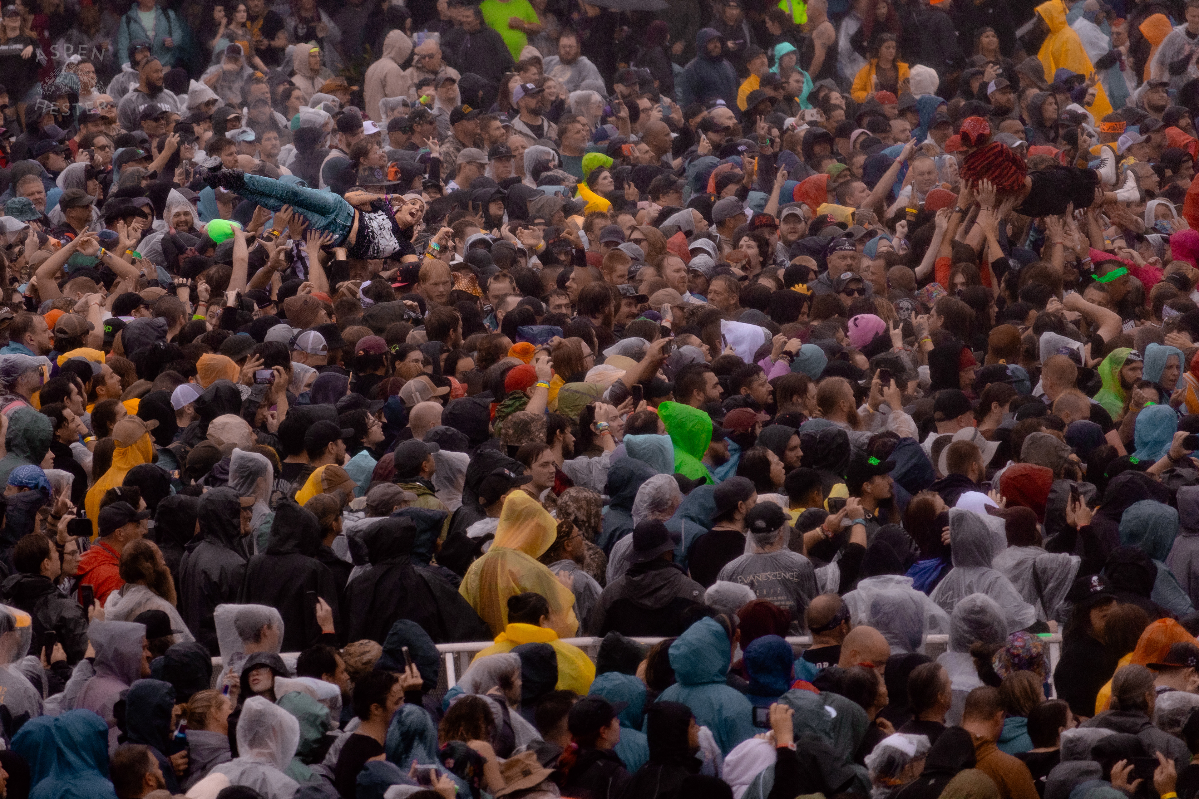 Crowd Surfer During Nothing More’s Set at Louder than Life’s Saturday Shows. September 28th, 2024/Aspen Hester  
