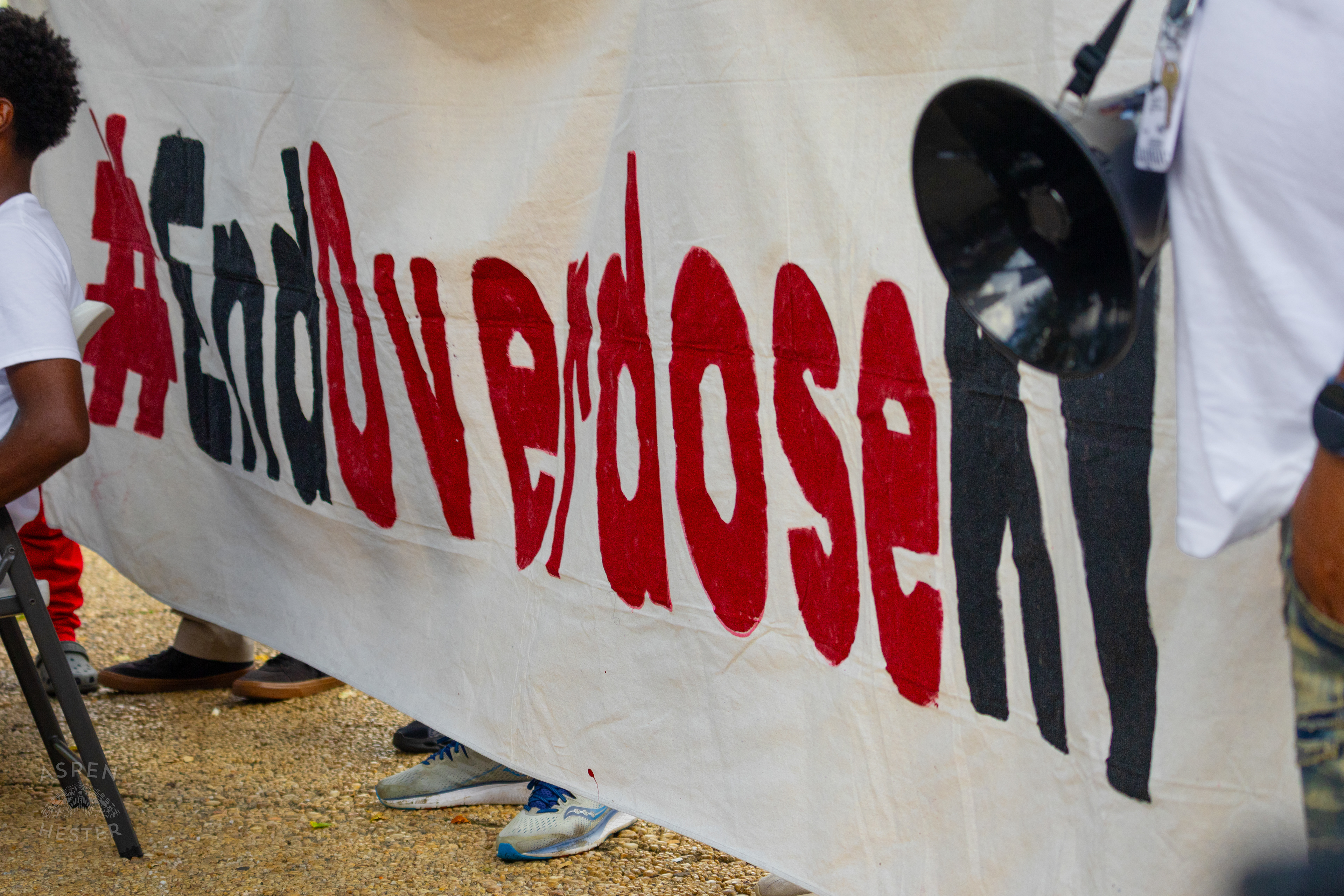 #EndOverdoseKY Banner At The 3rd Annual Vocal KY International Overdose Awareness Day Rally and March. August 31st, 2024/Aspen Hester
