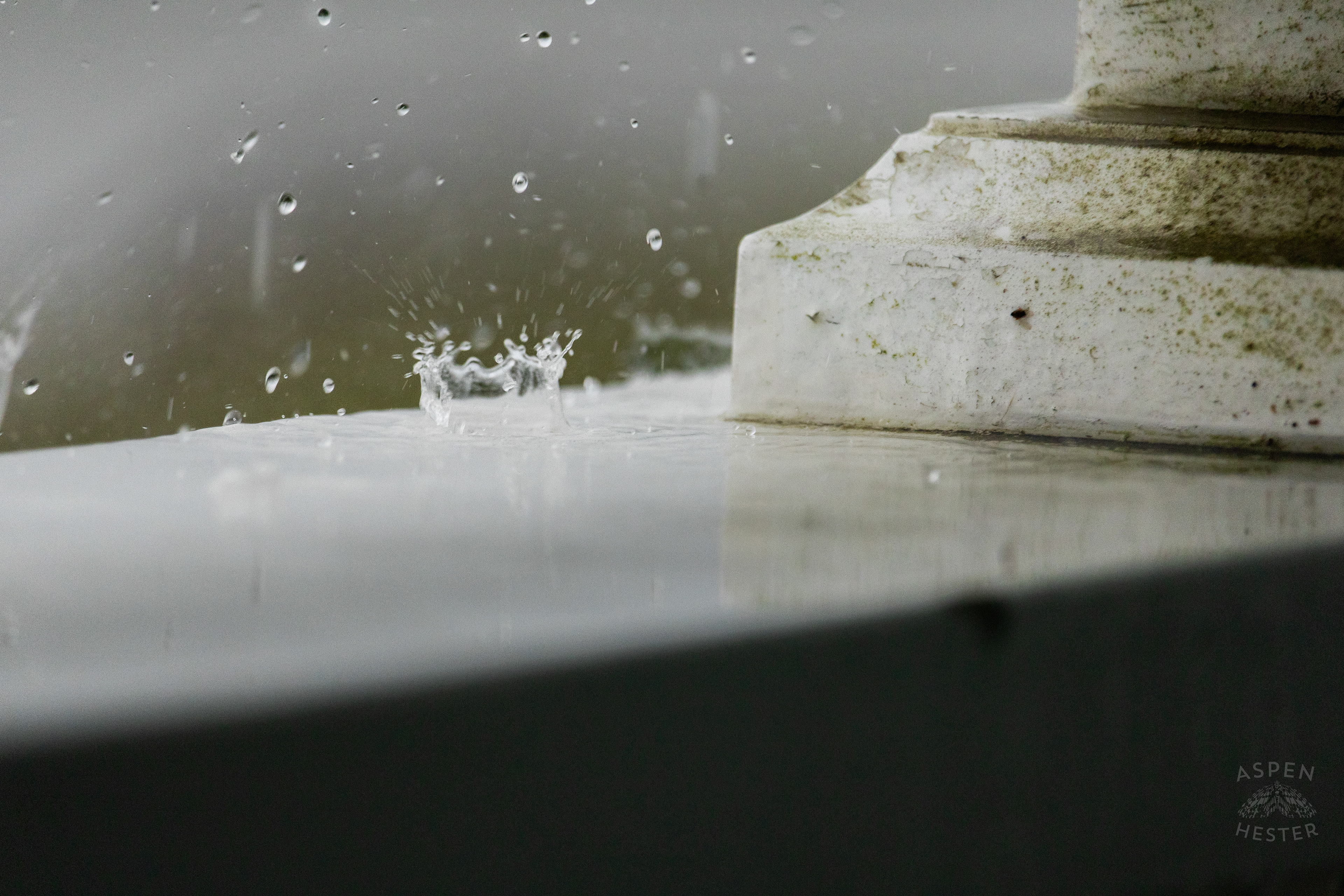 Raindrops as A Thunderstorm Rolls Over Tybee Island Georgia. June 27th, 2024/Aspen Hester