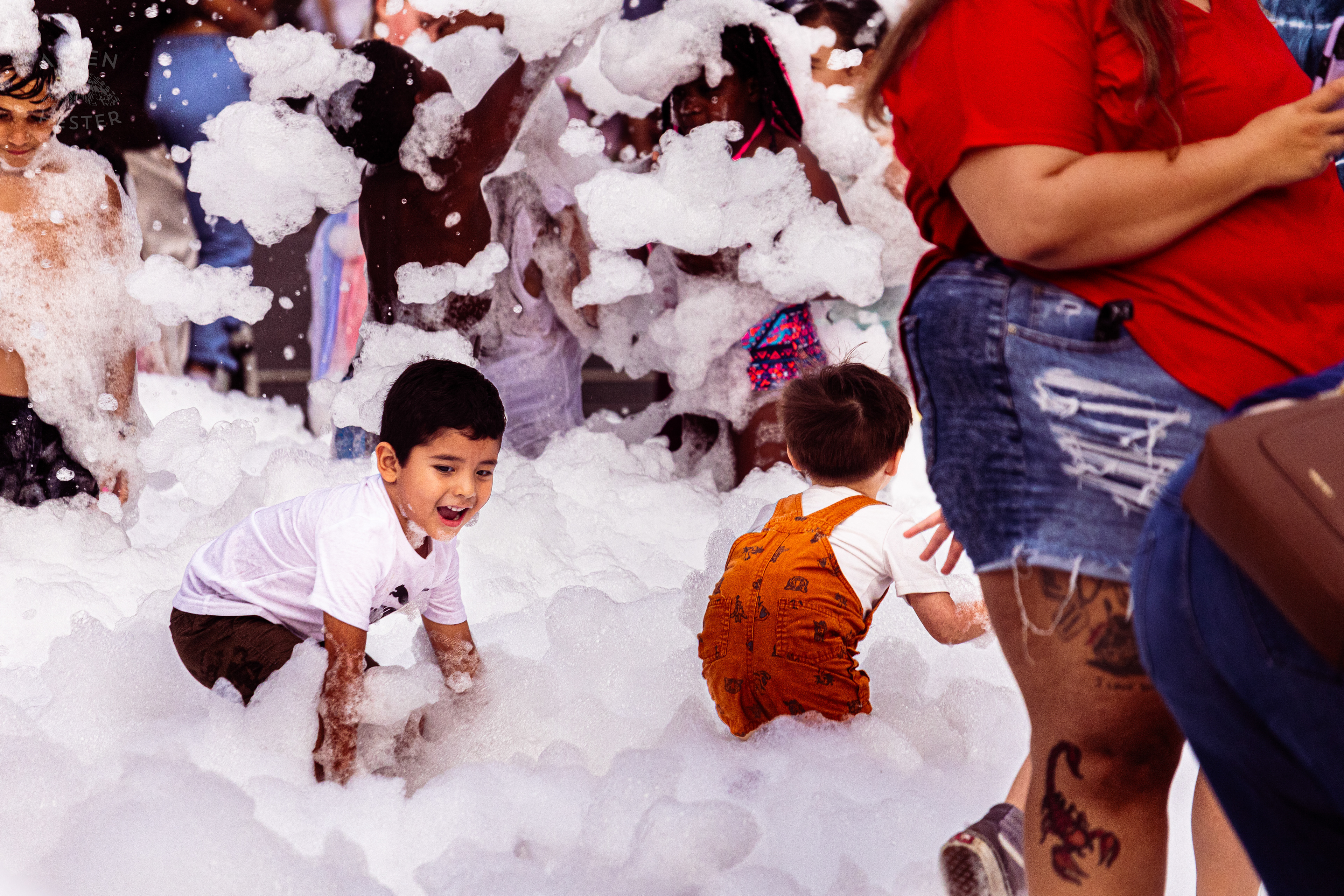 Kids Playing in the Bubble Party at Waterfront Park Fourth of July. July 4th, 2024/Aspen Hester