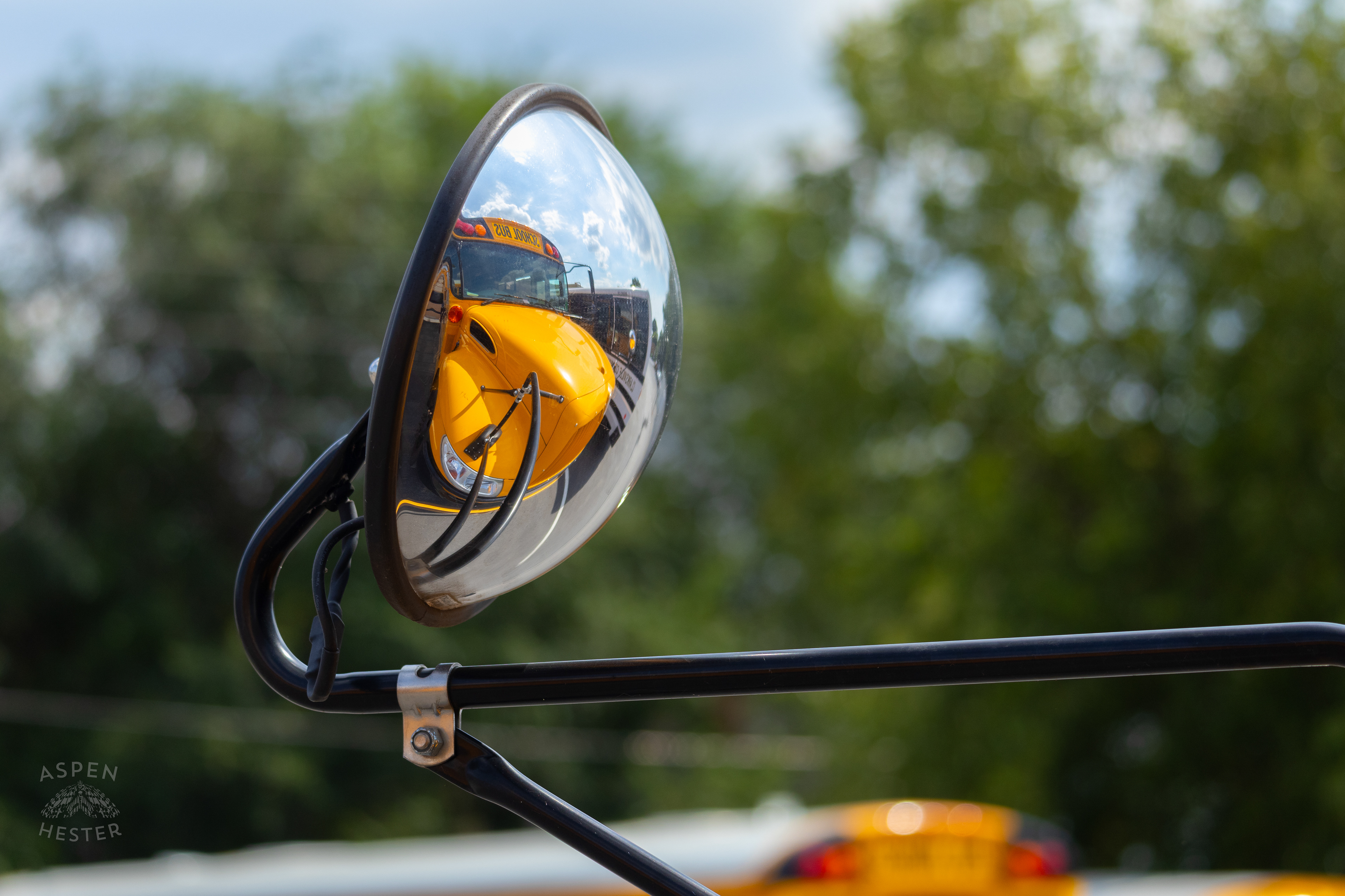 Clarksville Community School Cooperation Bus Sitting on The Lot. August 14th, 2024/Aspen Hester