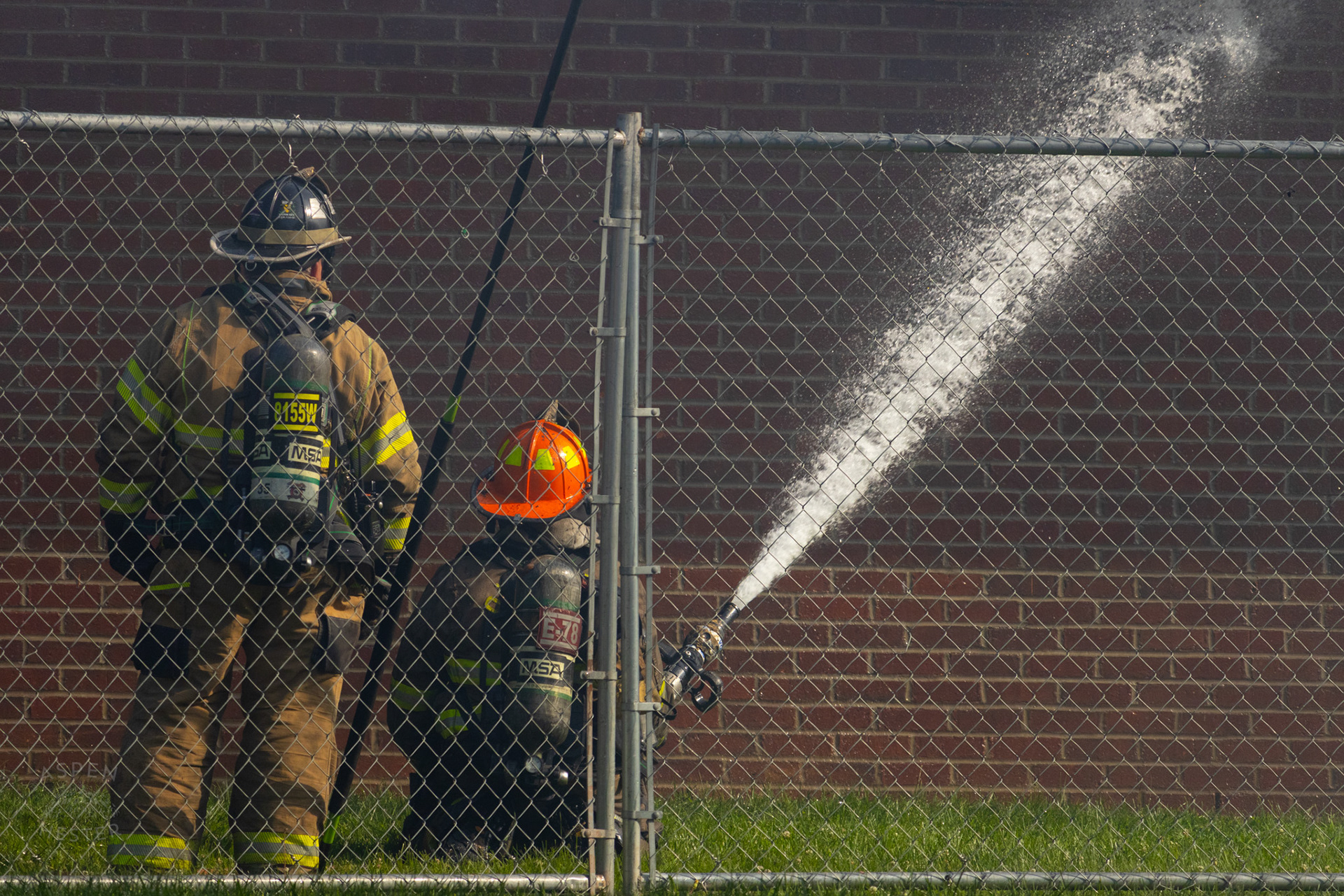 Firefighters Battling Flames at The Old Library on Preston Highway. May 31st, 2024/Aspen Hester