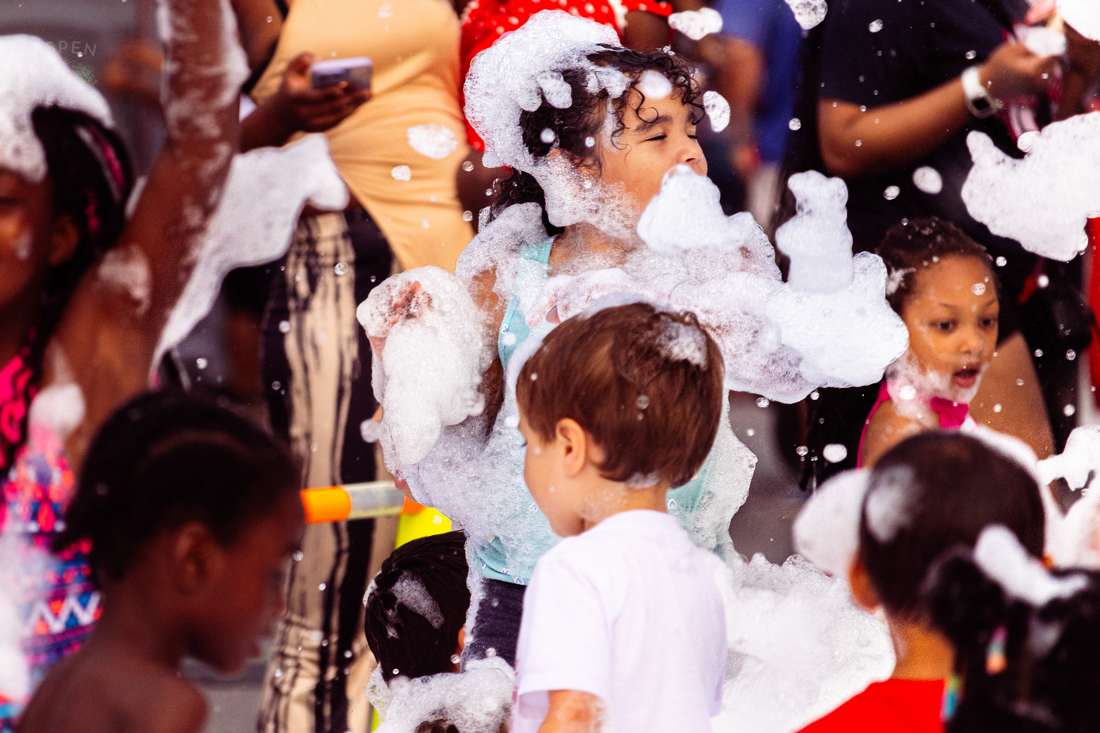 Kids Playing in the Bubble Party at Waterfront Park Fourth of July. July 4th, 2024/Aspen Hester