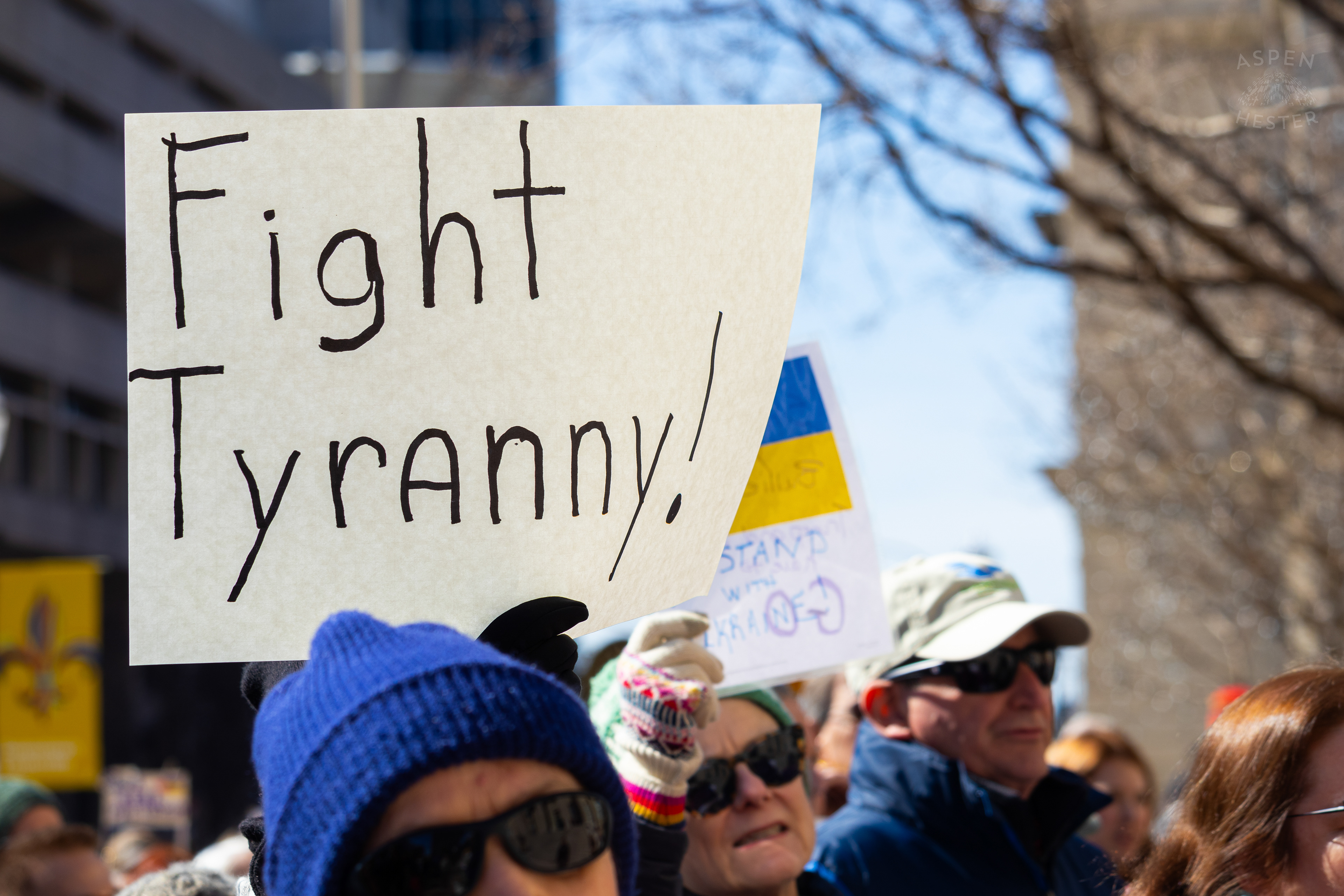 Louisvillians Calling On Others to “Fight Tyranny” as The Community Rallies in Support of Ukraine. March 2nd, 2025/Aspen Hester