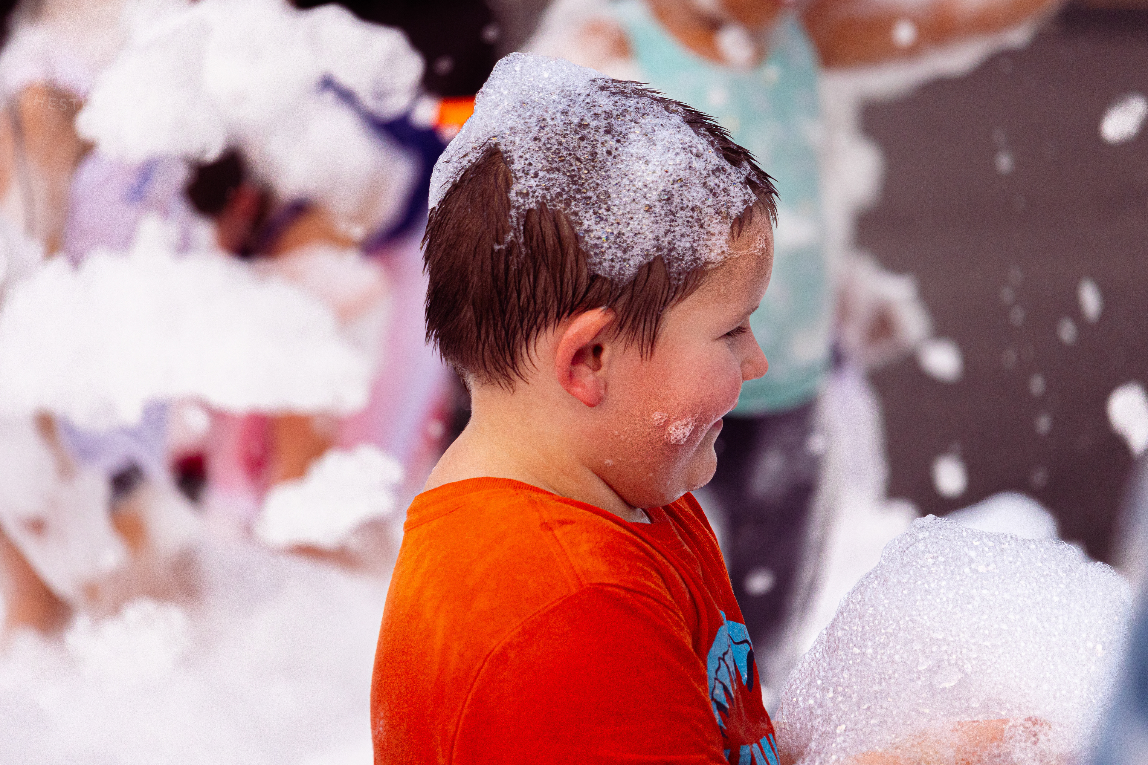 Kid Playing in the Bubble Party at Waterfront Park Fourth of July. July 4th, 2024/Aspen Hester