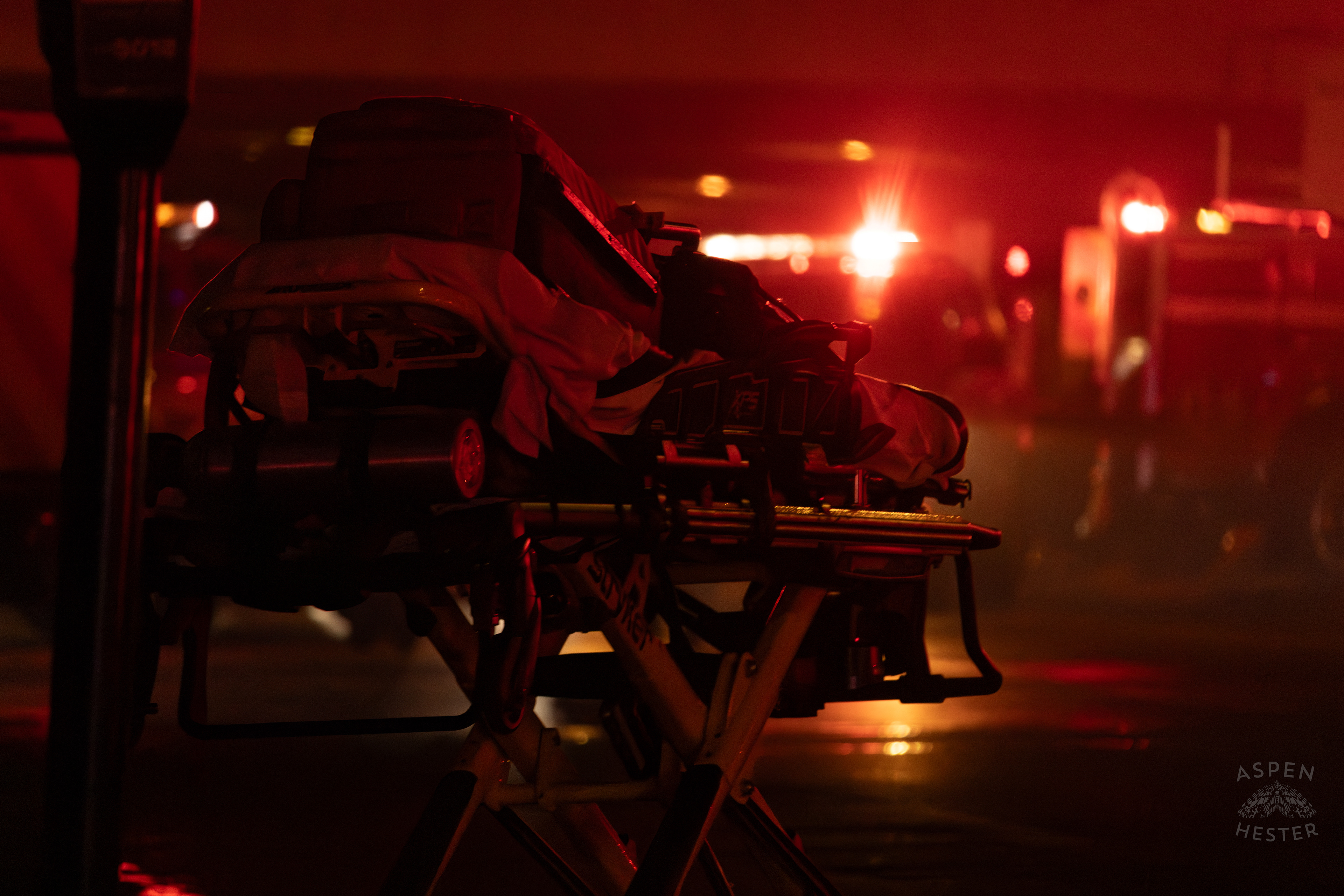 EMTs and Paramedics on Standby at The Massive 3 Alarm Blaze Engulfing The Vacant St. Paul's German Evangelical Church on East Broadway. October 9th, 2024/Aspen Hester