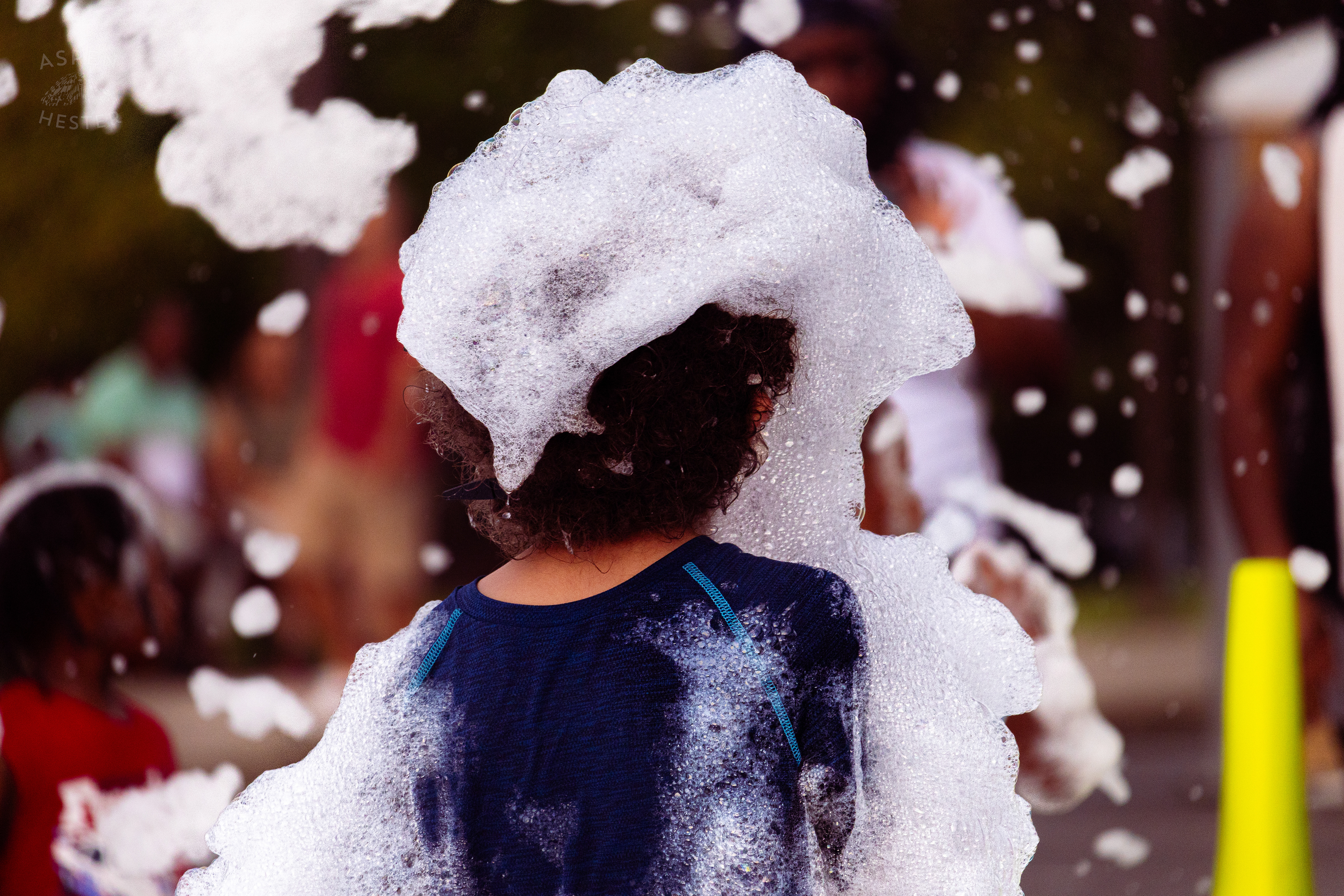 Kid Playing in the Bubble Party at Waterfront Park Fourth of July. July 4th, 2024/Aspen Hester