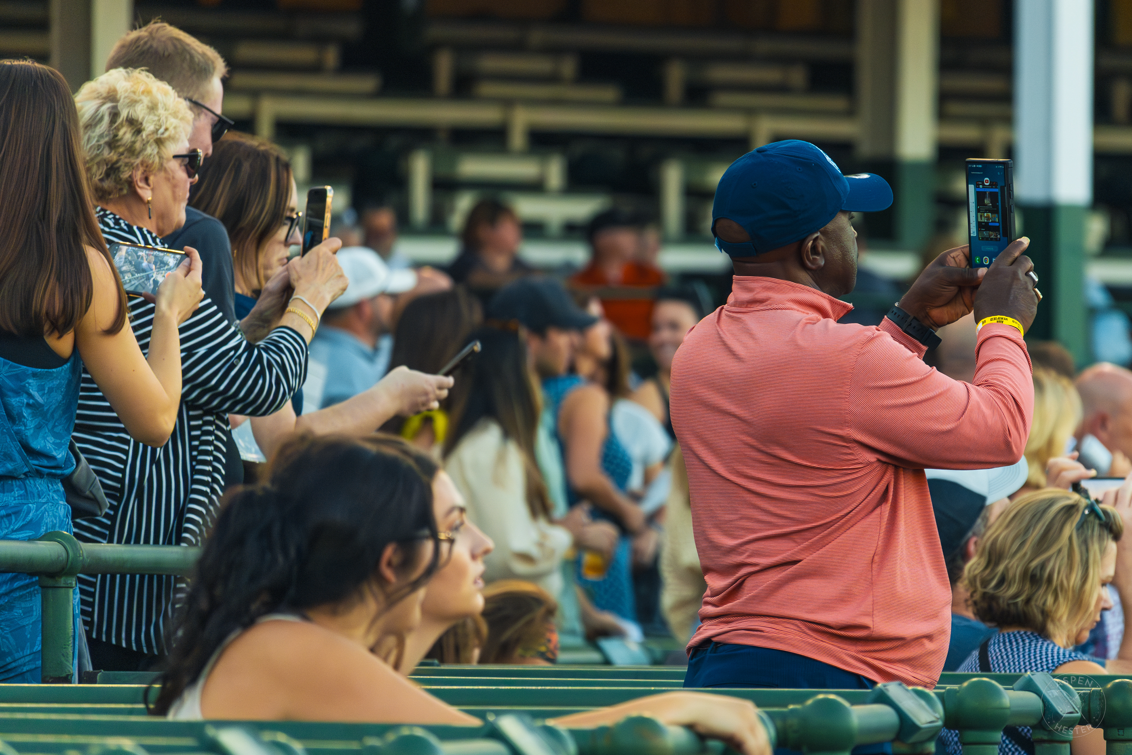 Fans Watching Horses Race at Downs After Dark. May 18th, 2024/Aspen Hester