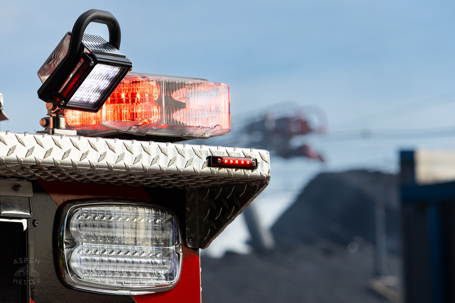Zoneton Firetruck Battling Flames at The Old Library on Preston Highway. May 31st, 2024/Aspen Hester