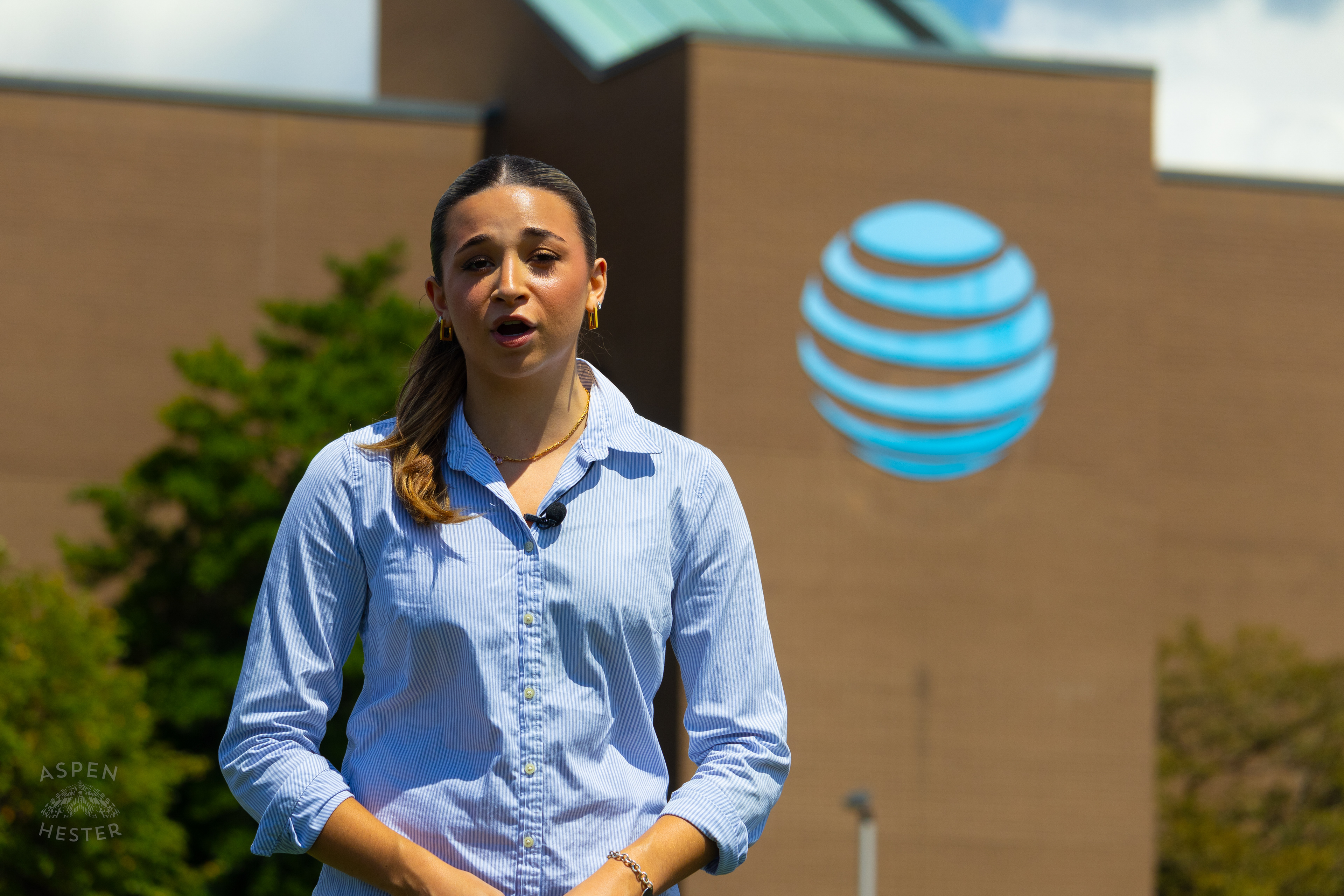 WHAS11’s Alexandra Goldberg Reporting on Members of The Communication Workers of America Union and Supporters Striking Against AT&T for Fair Pay and Benefits. August 18th, 2024/Aspen Hester