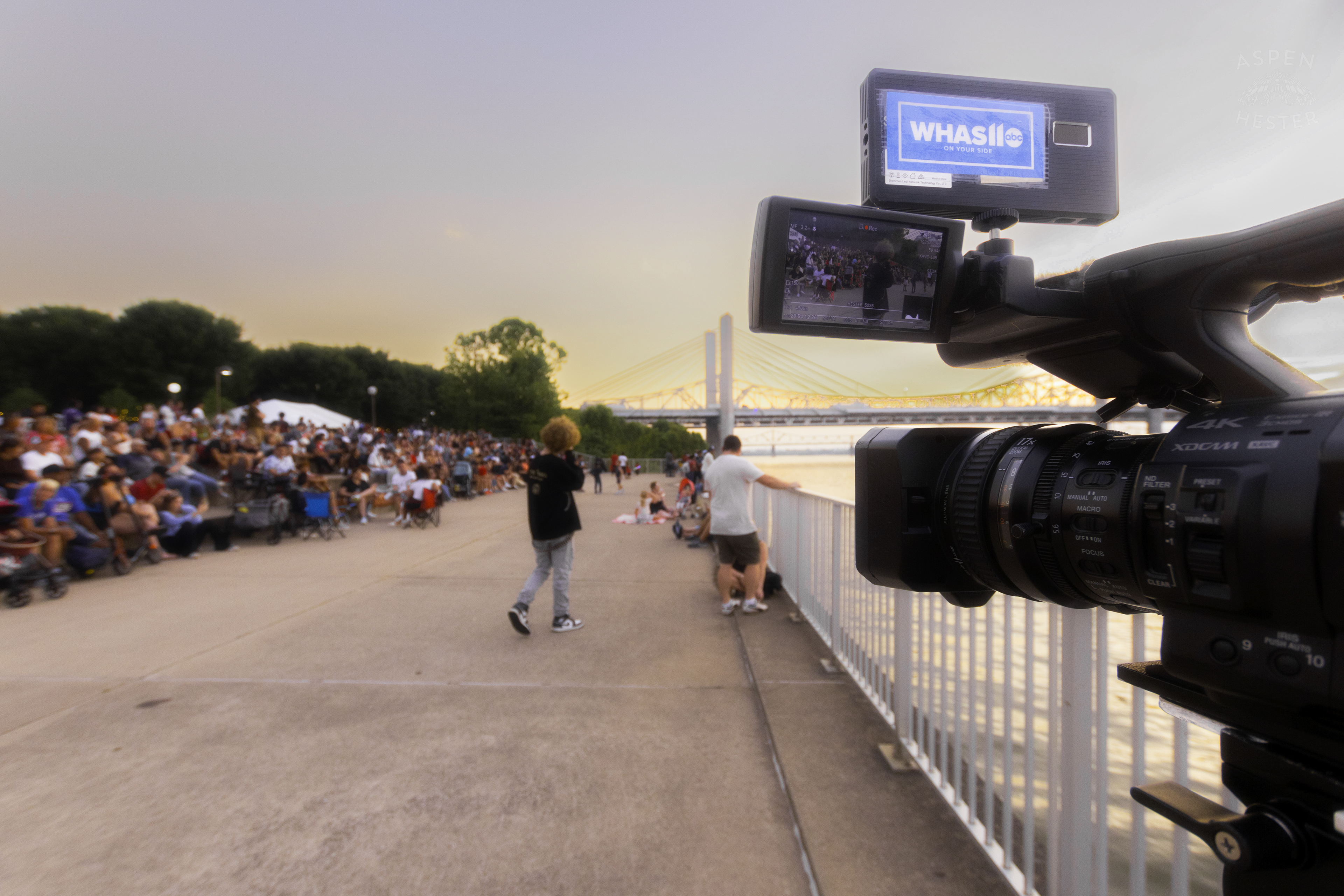 Crowds Gathering Early for the Fireworks Display at Waterfront Park 4th of July. July 4th, 2024/Aspen Hester