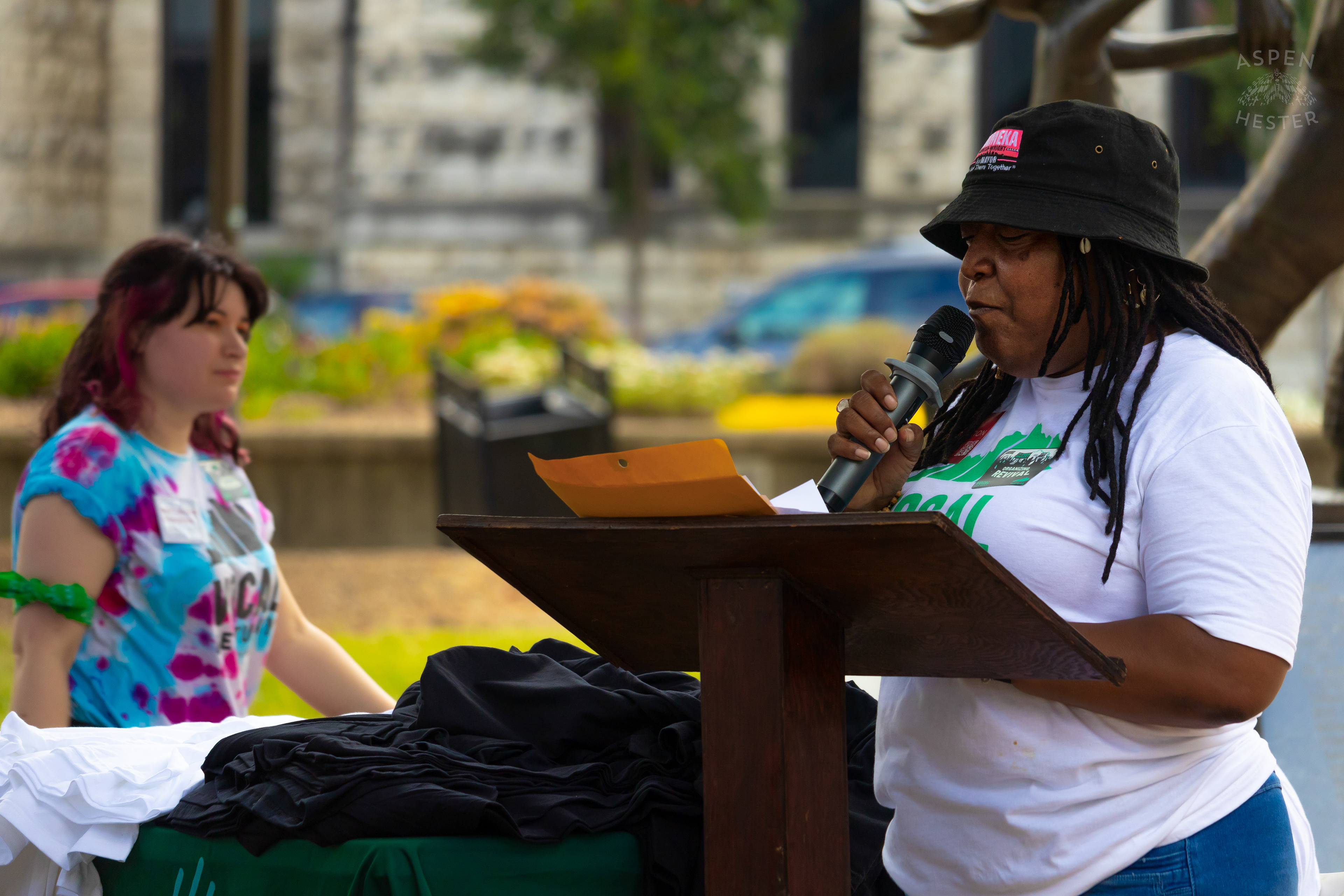 Shameka Parrish-Wright, District 3 Metro Councilwoman, and Director of Vocal Kentucky Speaks at The 3rd Annual Vocal KY International Overdose Awareness Day Rally and March. August 31st, 2024/Aspen Hester