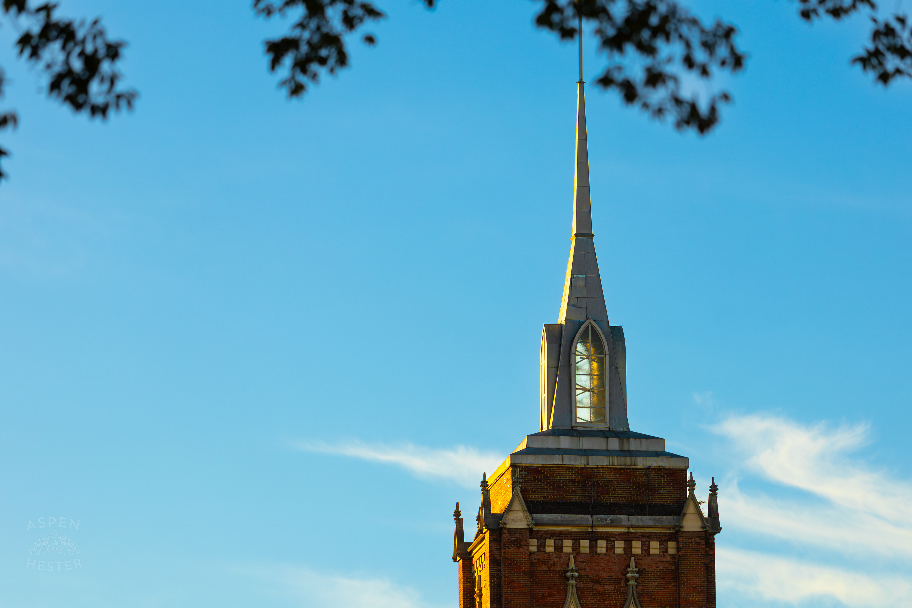 The Steeple of St. John United Church of Christ Against The Sky In Nulu on A Saturday Evening. November 14th, 2024/Aspen Hester